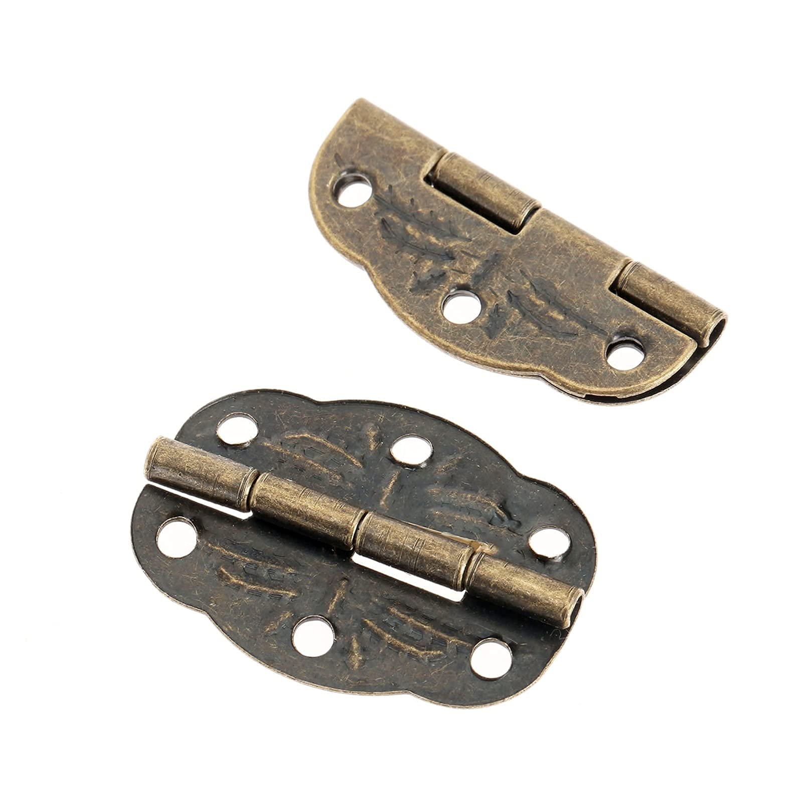 Nvsfzgiyg One Color Hinge, 20Pcs 6 Holes Antique Bronze V-Intage Decorative Gift Box Cabinet Cupboard Case Fiting Furniture 30Mmx22mm