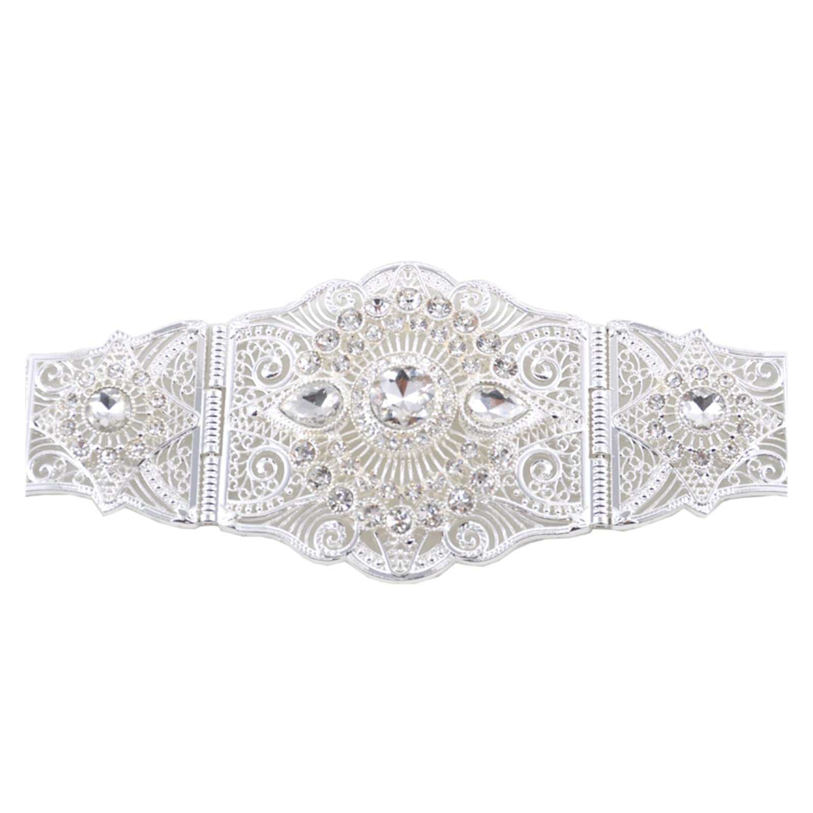 ZZSRJ Élégante Manches Longues Dames Bijoux de Mariage Ceinture en métal Strass Mode Ceinture Fille (Color : 2, Size : 42.91in)
