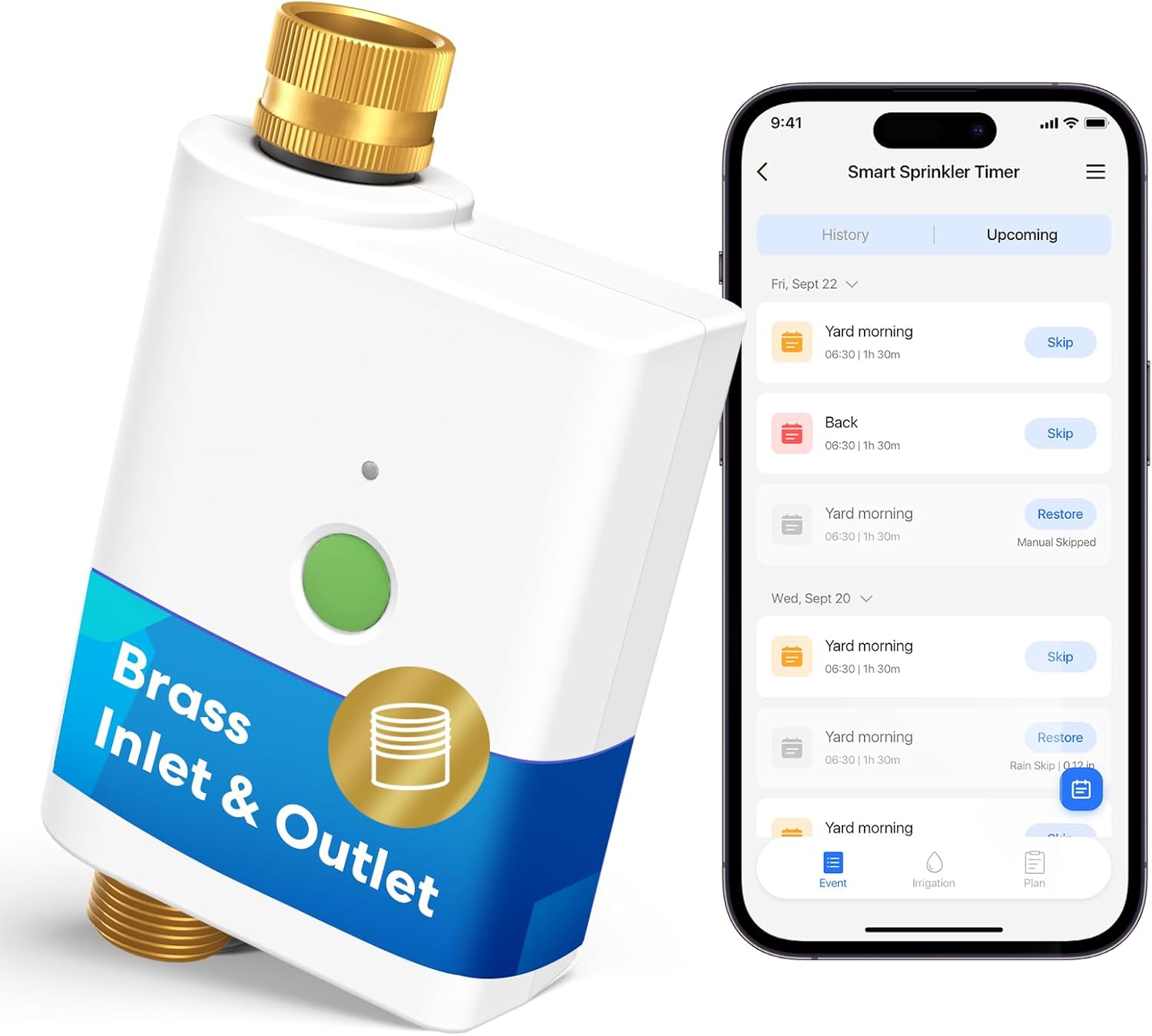 meross WiFi Water Hose Timer and Smartphone App Interface