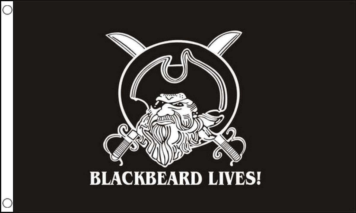 Blackbeard Lives Flag 5 x 3 FT - 100% Polyester With Eyelets FlagSuperstore©