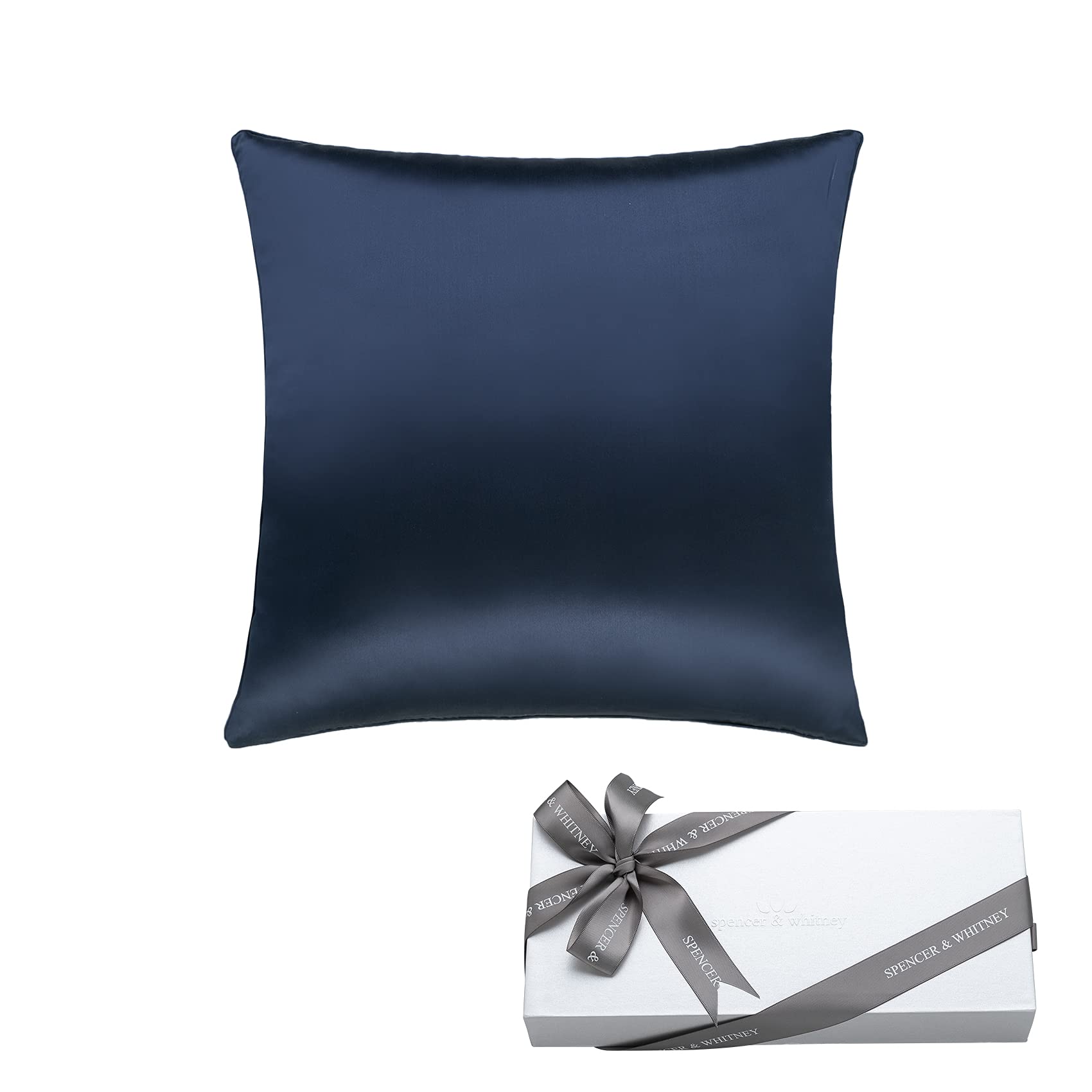 Silk Throw Pillow Covers 100% Pure Mulberry Silk Pillowcase for Hair and Skin Cover Super Soft and Smooth(Blue)