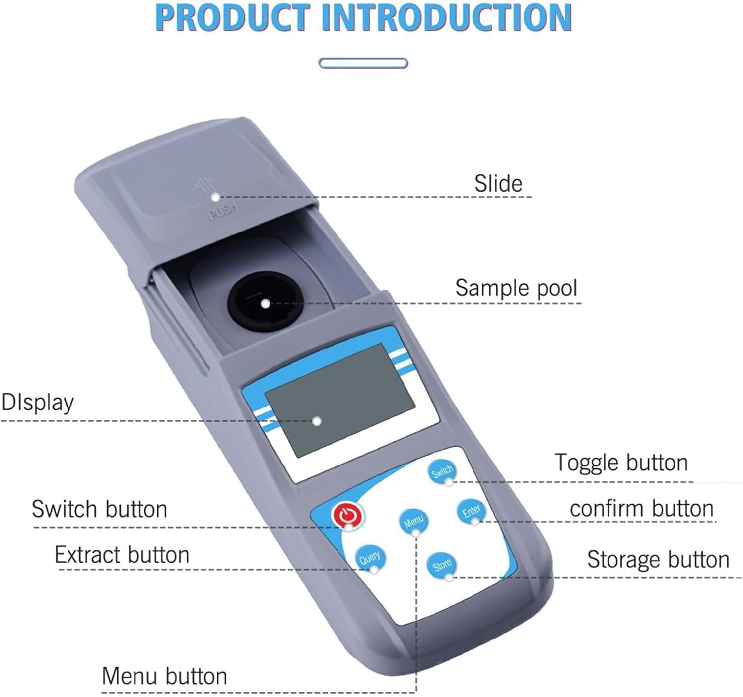 Water Quality Turbidity Detection Analyzer, Laboratory Turbidity Meter, 90° Scattered Light/Measurement Range 0~1000 NTU for Swimming Pools