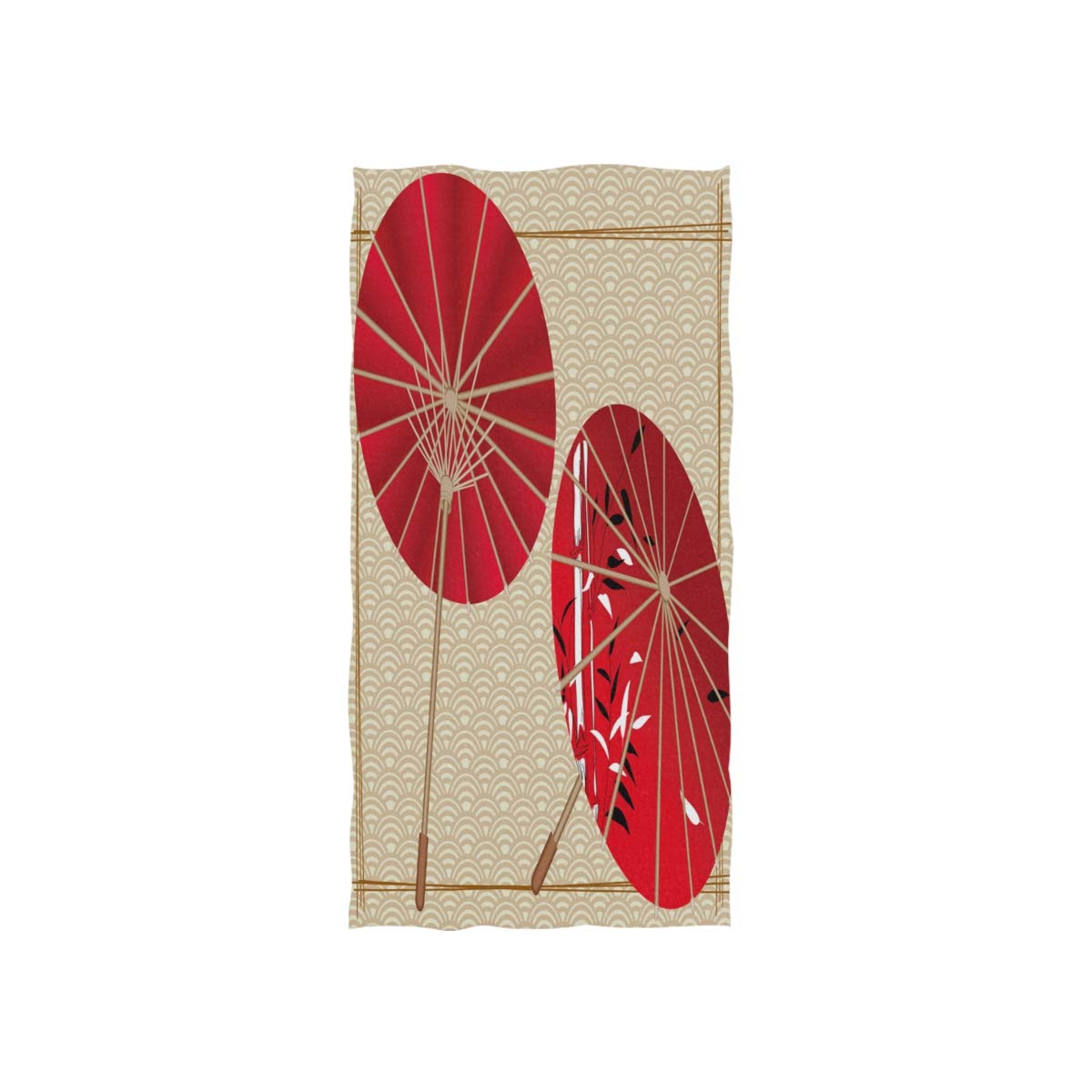 HUYGD Japanese Red Umbrella Soft Bath Hotel Spa Hand Gym Sport Towel 76 x 38 cm(30 x 15 Inches)