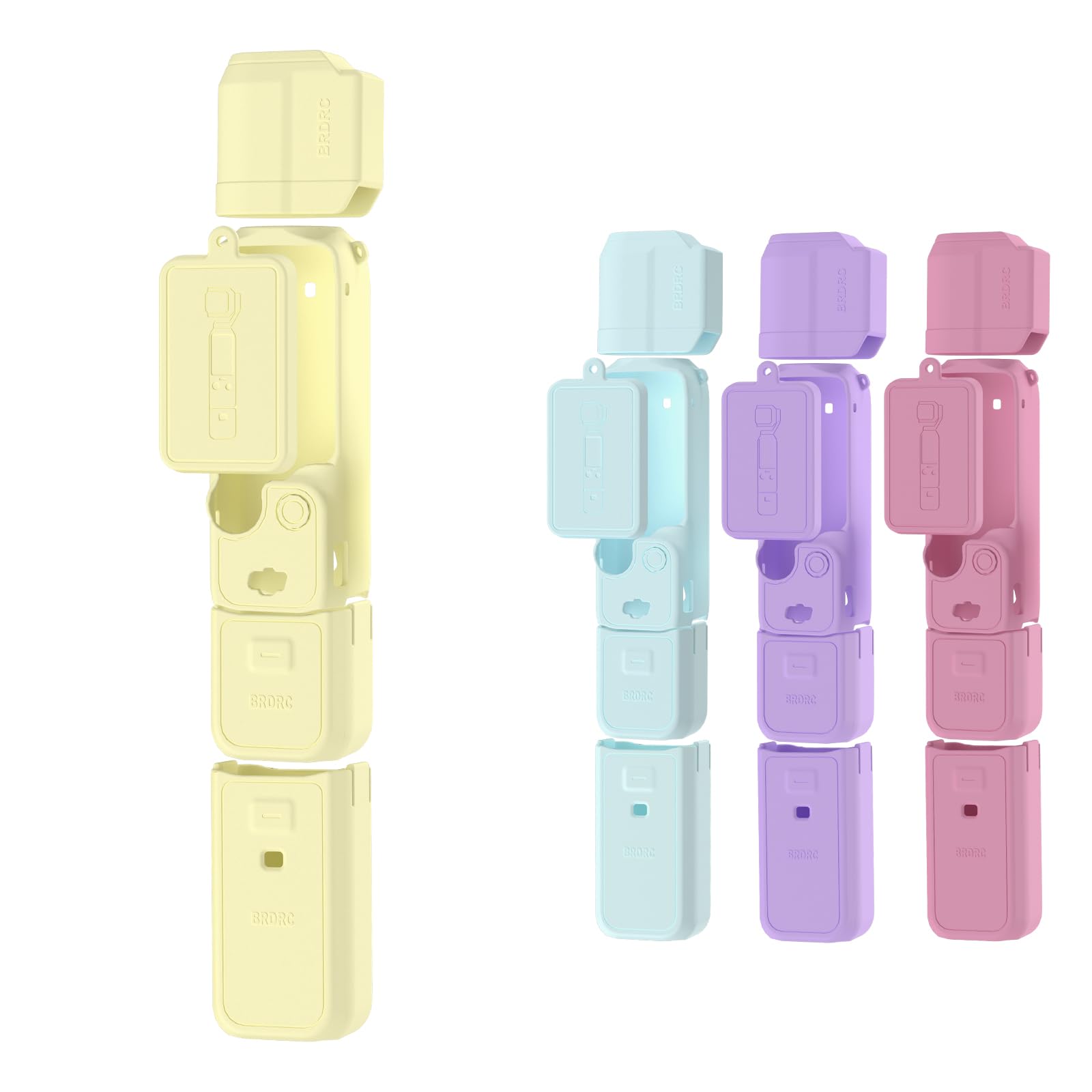 BRDRC Housse en silicone pour DJI OSMO Pocket 3, protecteur d'objectif, étui de protection