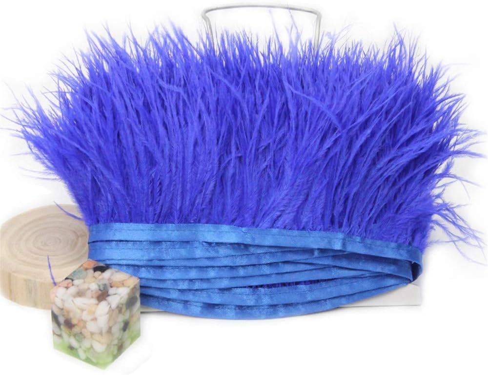 Blausky 3m Straußenfederband - Naturfedern Mit Satinband Für DIY & Kostüme In 36 Farben