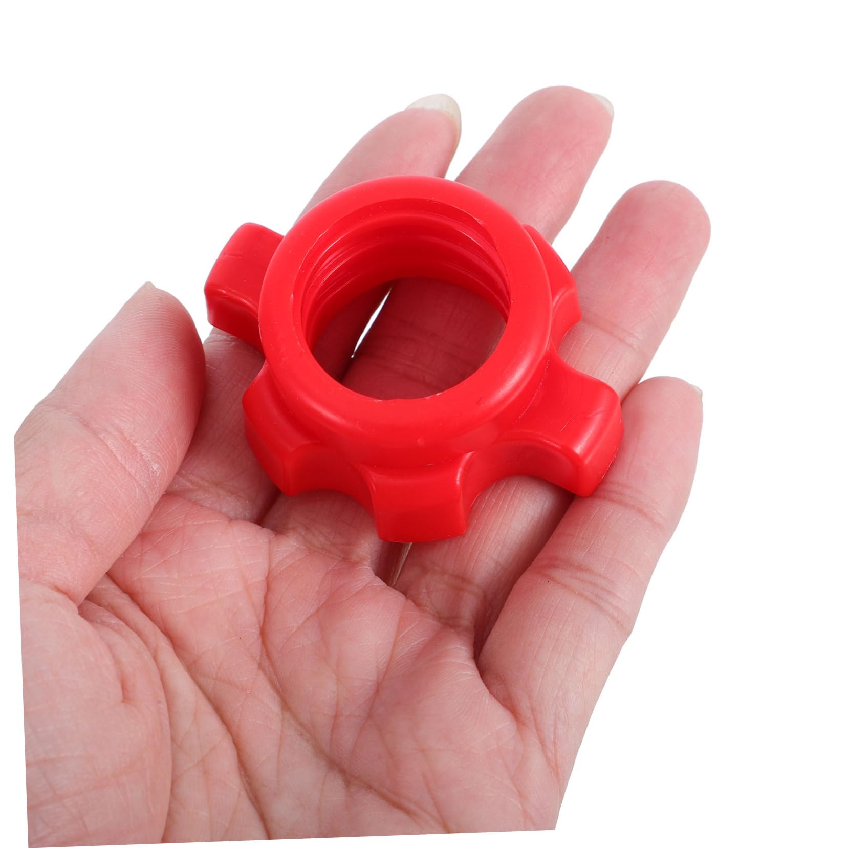 VORCOOL - 4 dadi per manubri professionali in plastica, con dado esagonale fisso, per sollevamento pesi, per casa, negozio, rosso