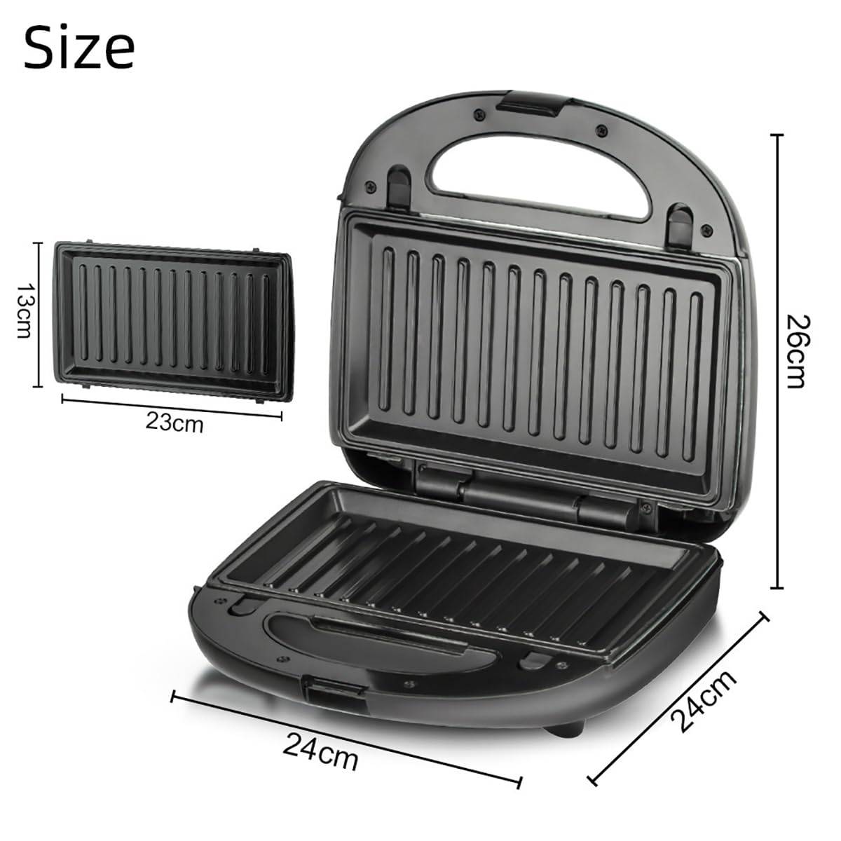 Sandwichera Multifunción, con 8 Placas Antiadherentes Intercambiables Fácil de Limpiar, Máquina para Hacer Paninis o Grill, Diseño Compacto que Ahorra Espacio, Potente Plancha de 750W