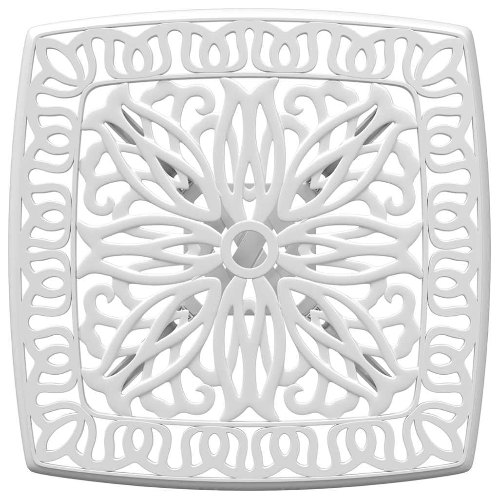 M400K817 - Mesa de jardín de Aluminio Fundido, Color Blanco, 53 x 53 x 53 cm, para pícnic, Barbacoa, jardín, Camping, Boda, Catering