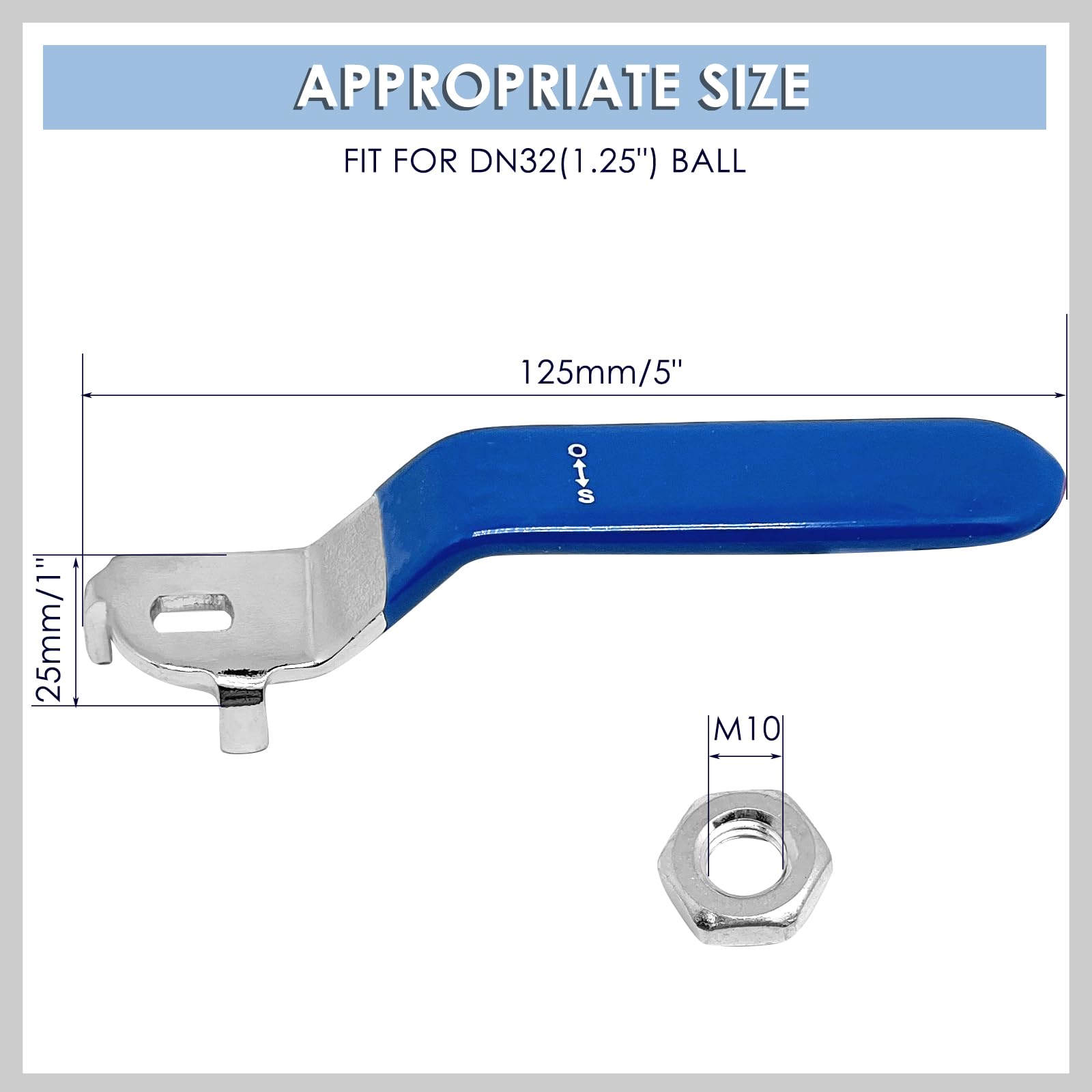 PATIKIL Hebelgriff für Kugelhahn, 1 Stück Metallventilgriff Gesamtlänge 94 mm mit Lochgröße 8x5x3 mm für den Austausch und die Reparatur von Außenarmaturen Rot