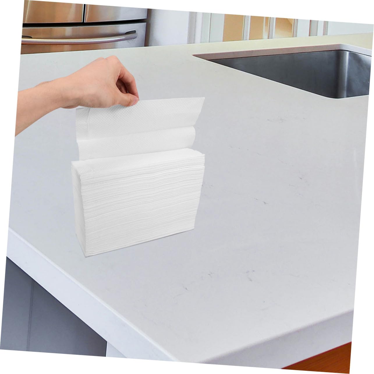 Salviette Carta Monouso per Mani 2 Confezioni Bianche | Tessuto Morbido, Monouso e Resistente allo Strappo, Adatte per Bagno e Cucina, Formato Pratico