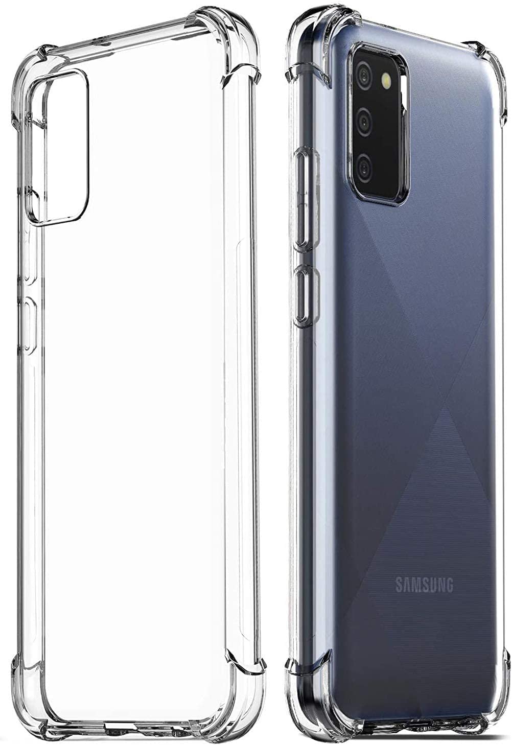 ZEGEfor Samsung Galaxy A03s clear silicone case soft TPU transparent clear anti scratch cover with reinforced shockproof bumper edge to edge corner protection for Samsung Galaxy A03s