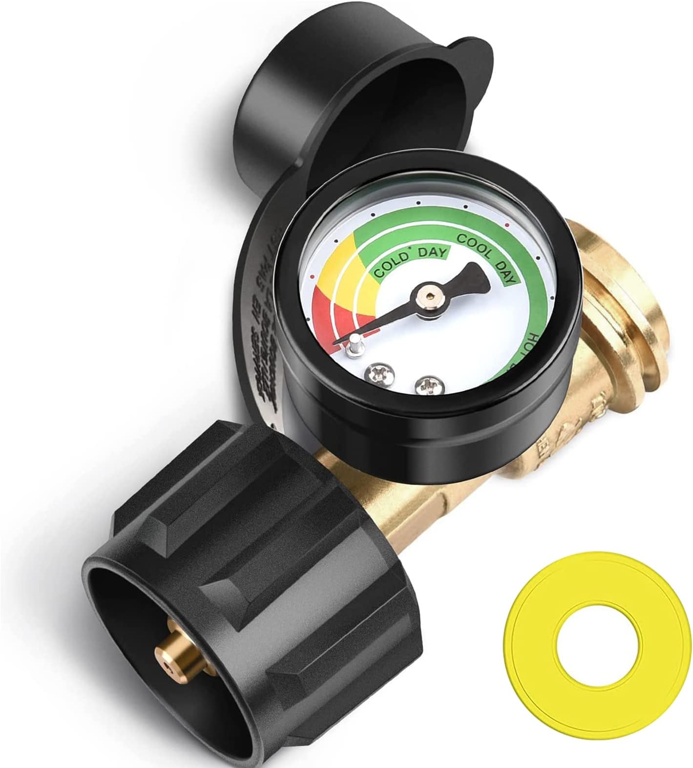 PatioGem Propane Tank Gauge, Gas Grill Gauge for 5-40lbs Propane Tank, 3 Temperatures Scale, Colored & Reliable, Propane Tank Gauge Level Indicator, Propane Gas Gauge, for Grill, Heater, Fryer, Camp3
