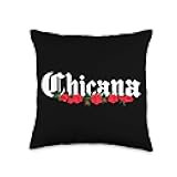 Chicana Roses Chicana Latina Mexican American Throw Pillow