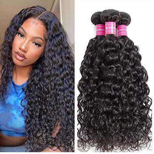 Water Wave Bundles ( 20 22 24/300Gram) Wet and Wavy Human Hair Bundles Weave 100% Brazilian Virgin Human Hair Bundles Water Wave(20 22 24, Water Wave Bundles)