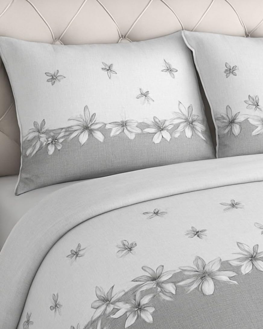 L'Emporio Casa Set Lenzuola in Flanella, Cotone Italiano 100% Pettinato, Anti-Pilling Varie Misure (Giorgia Grigio, Matrimoniale)