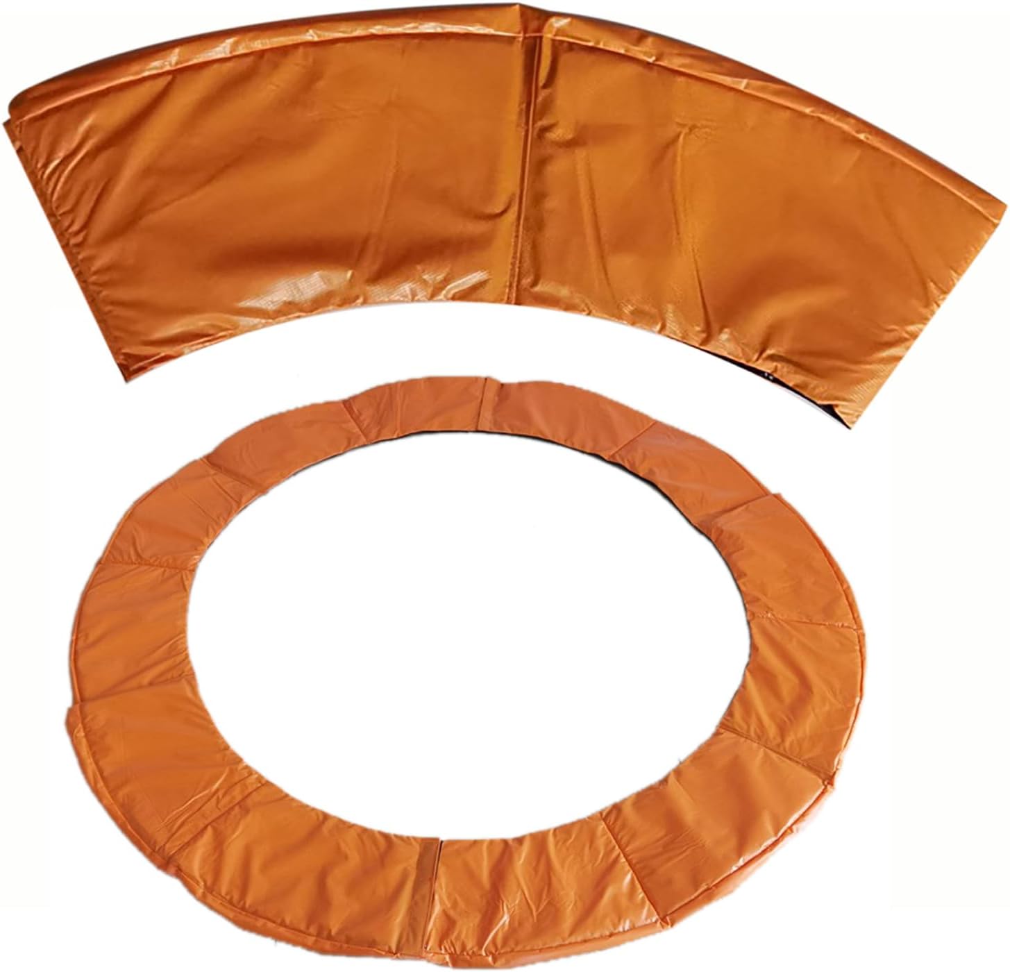 Trampoline Pad, 16ft 15ft 14ft 12ft 10ft 8ft 6ft,Weatherproof PVC Spring Protection Pad for Garden Trampolines，No Holes for Pole(Orange,8Ft/2.44m)