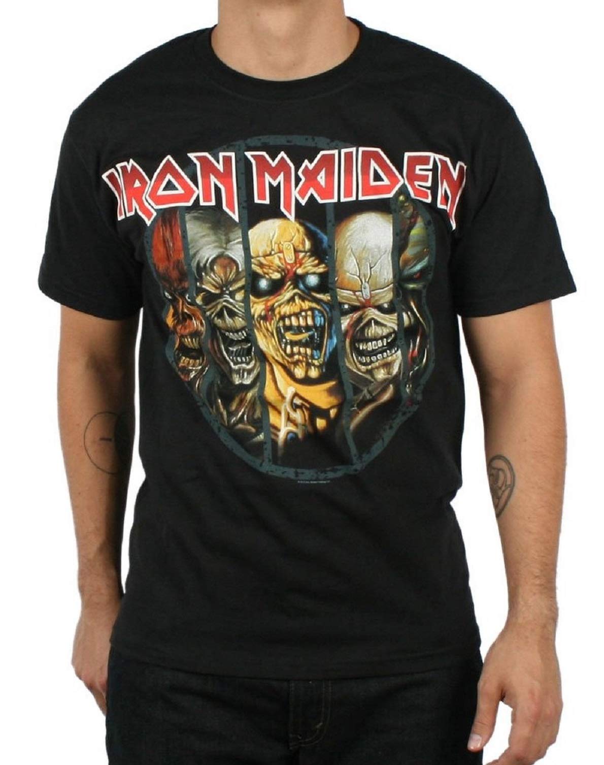 Paradiso Clothing Unisex Black Iron Maiden Eddie Evolution T Shirt - L