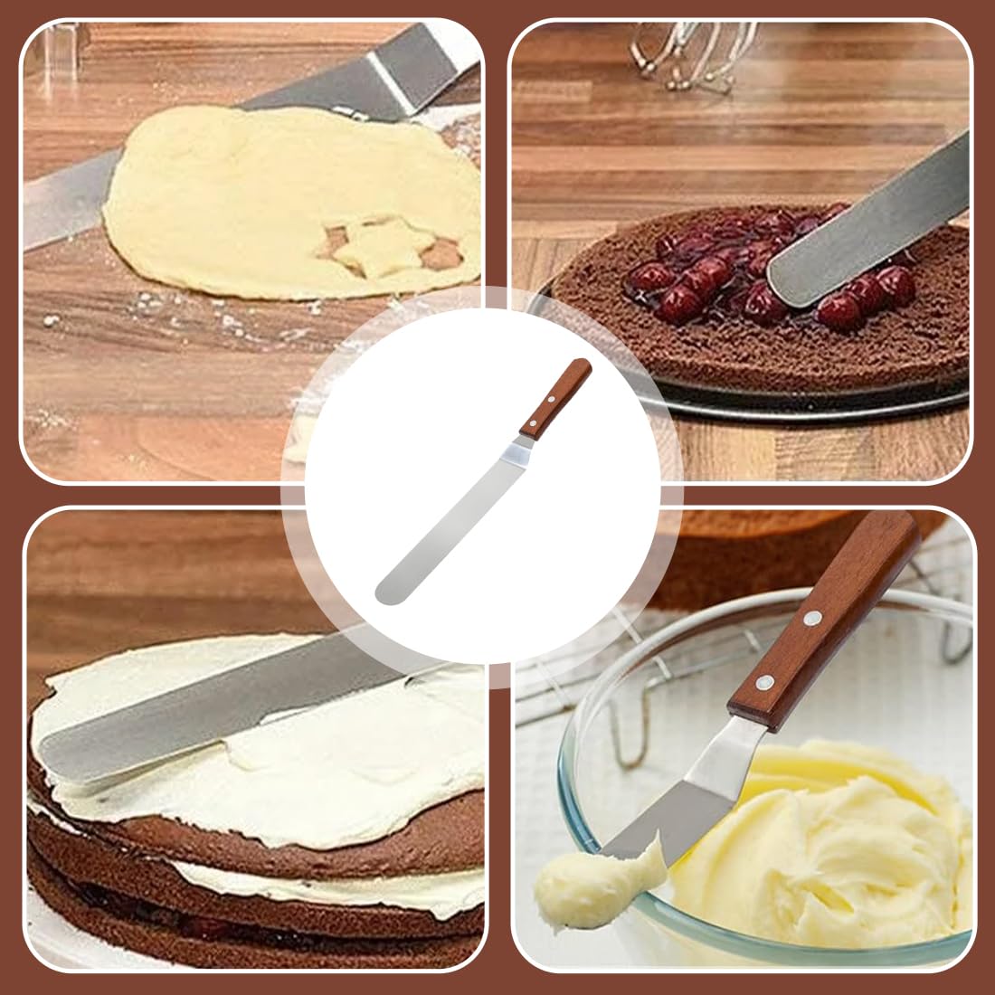 2 Stück Tortenmesser,Winkelpalette,Zwei Verschiedene Größen Von Tortenmessern Aus Rostfreiem Stahl,Tortenspachtel,Winkelpalette Torte,Zum Backen,Verteilen Und Dekorieren Von Torten