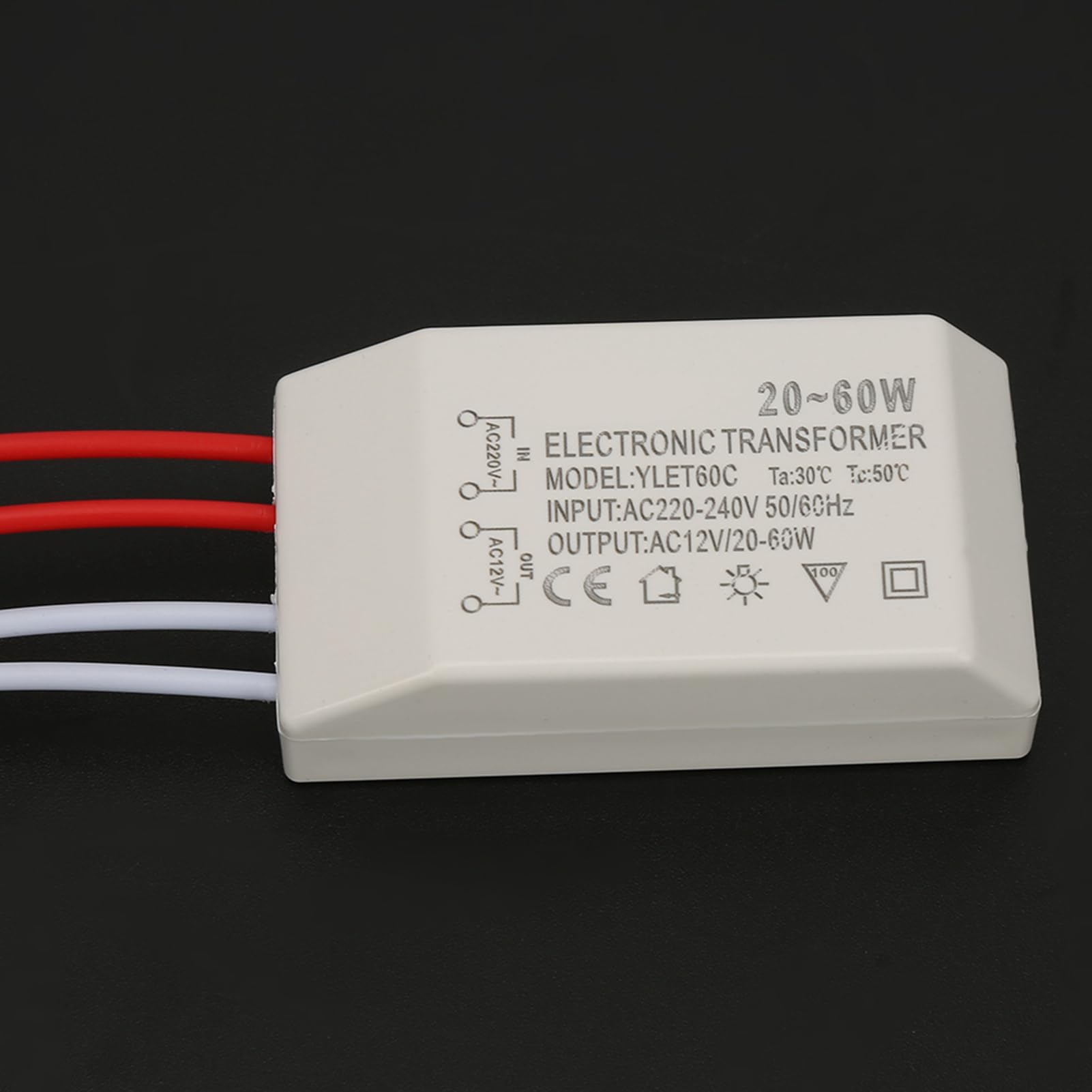 Trasformatore Elettronico Alogeno 20-60W 220V a 12V AC per Lampade Alogene G4 Illuminazione Nave Casa Negozio