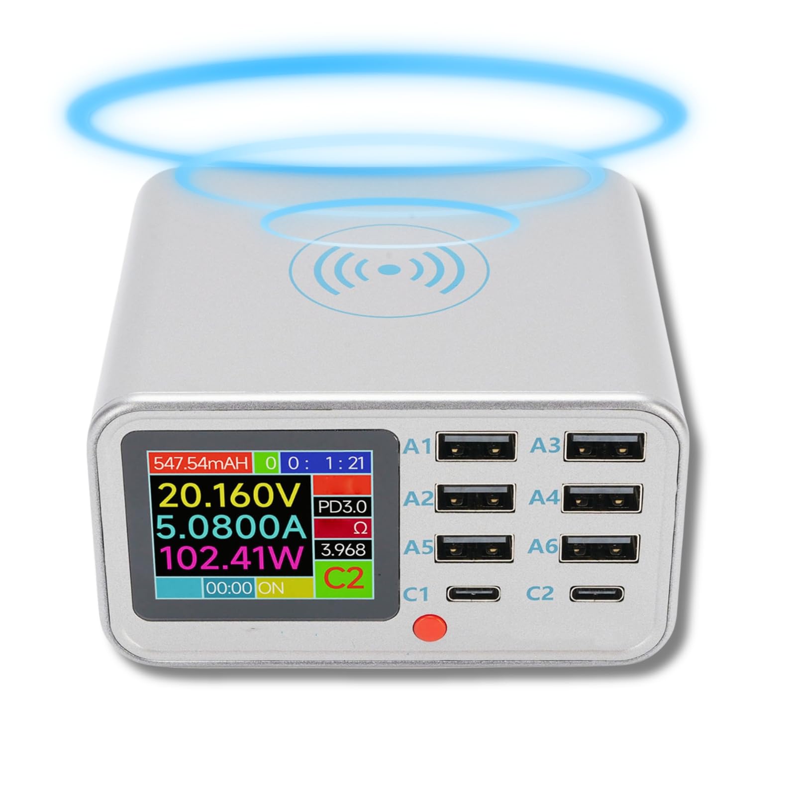 Chargeur USB Multi Chargeurs avec QC3.0 Fast PD pour plusieurs Appareils pour Smartphone Tablettes (US Plug)
