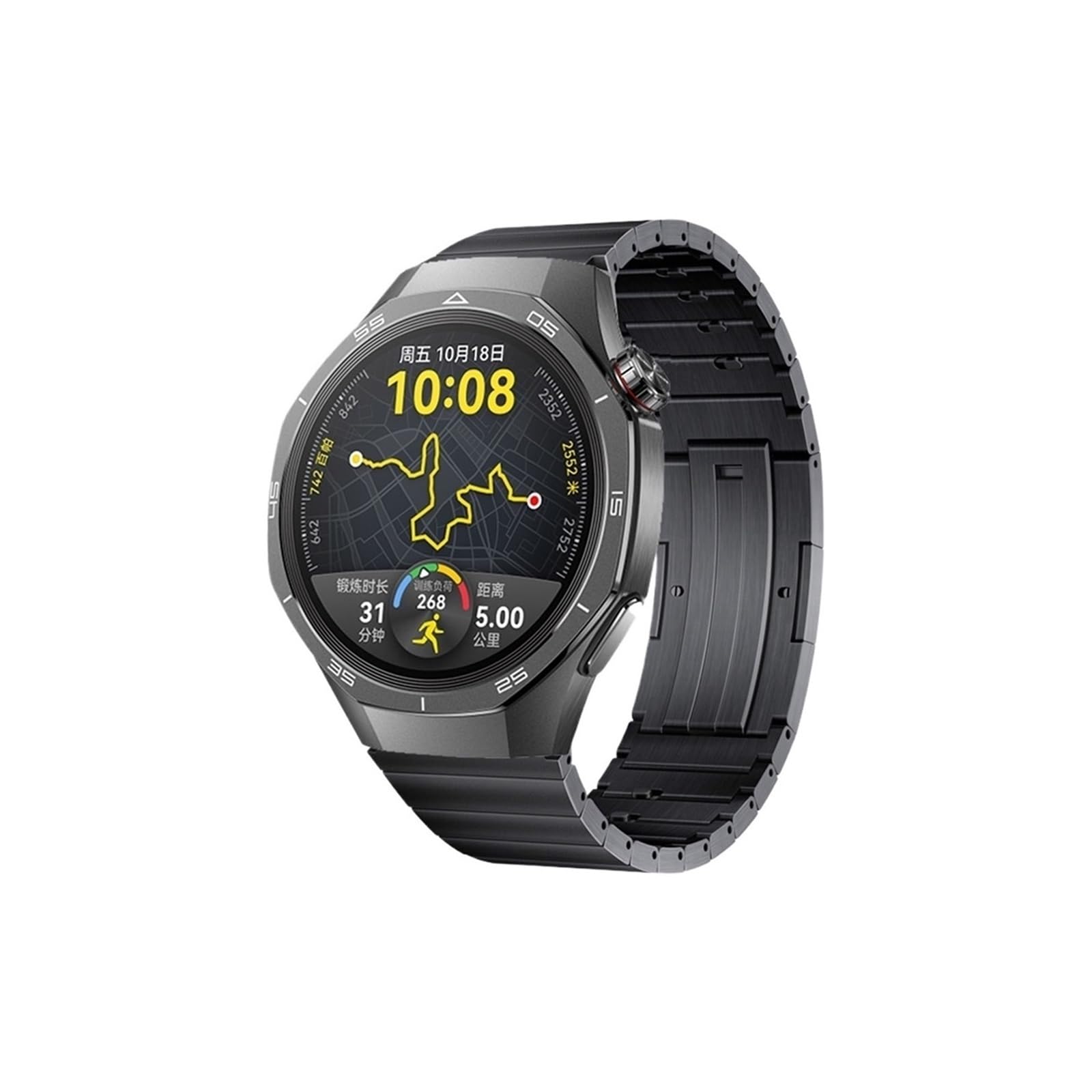 Modne paski do zegarków, pasek tytanowy pasujący do zegarka Huawei GT5/GT5 Pro 46 mm Szybko zwalniana bransoleta z zapięciem motylkowym 22 mm pasująca do paska zegarka Huawei GT4