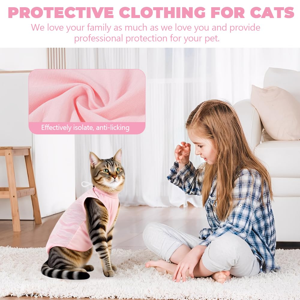 Body Post-Opératoire Pour Chat - Vêtement De Récupération Anti-Léchage - Tissu Respirant Nylon/Spandex - Tailles S/M/L - 7