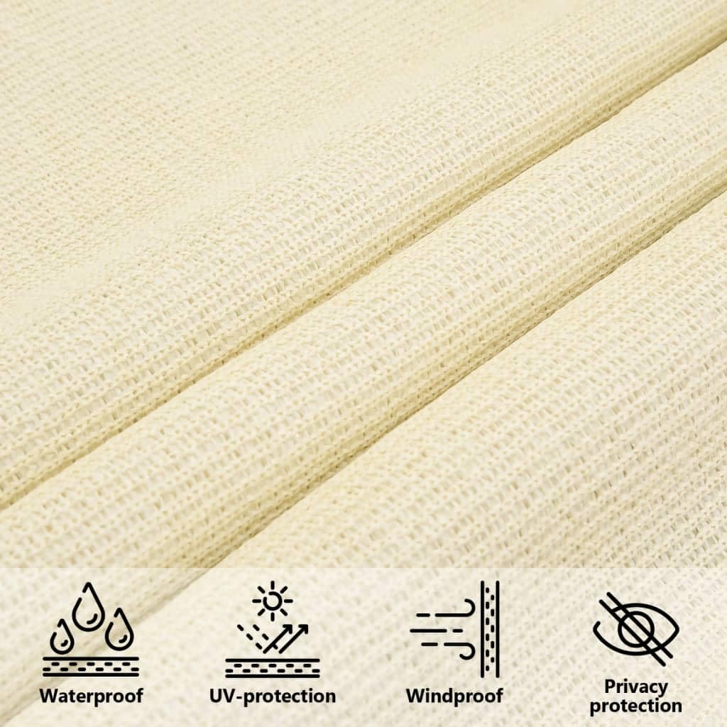 vidaXL Voile d'Ombrage Protection Voile Solaire Voile de Parasol Anti UV Jardin Patio Terrasse Balcon Extérieur 160 g/m² Crème 4x5 m PEHD
