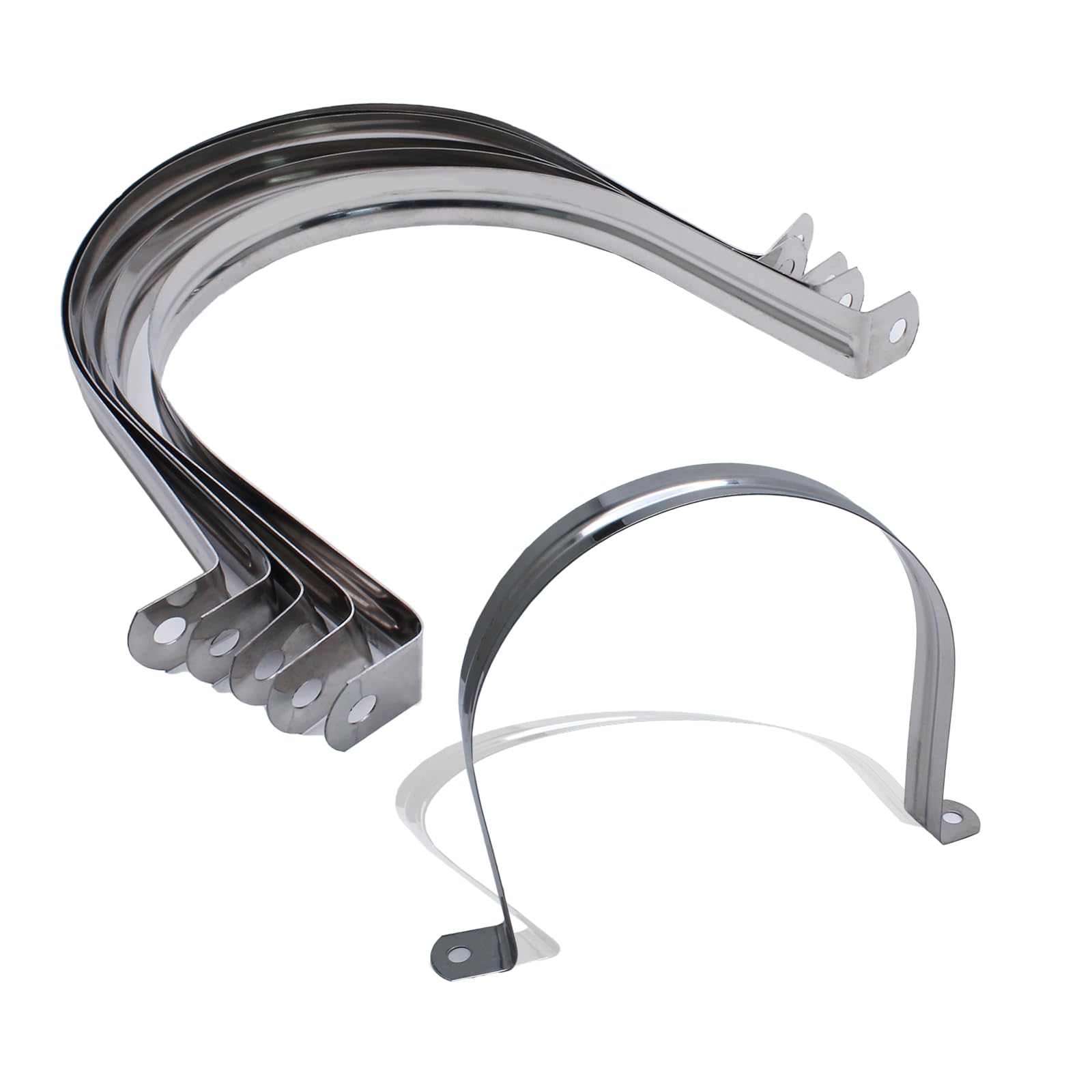 Jersvimc 10Pcs M63 Stainless Steel Conduit Clamps, 2-1/2 inch Two Hole Strap U Bracket Rigid Pipe Strap Metal U Clamp Conduit Strap Tension Clips