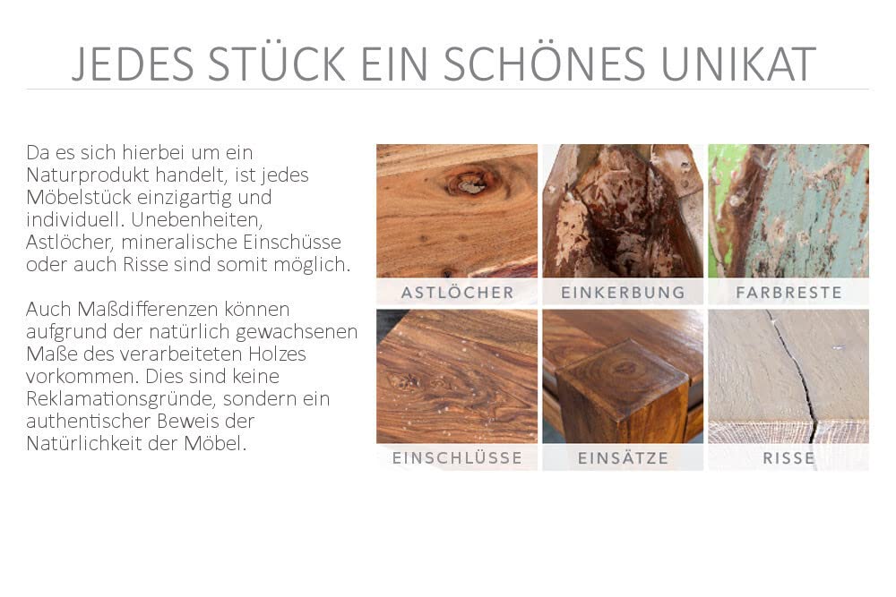 Riess Ambiente Gartentisch Empire Teak 70cm - Natur - Teakholz - robust | Montiert, wetterfest, natürliche Optik, bequemer Komfort, für Garten, Unikat, massive Verarbeitung, platzsparend
