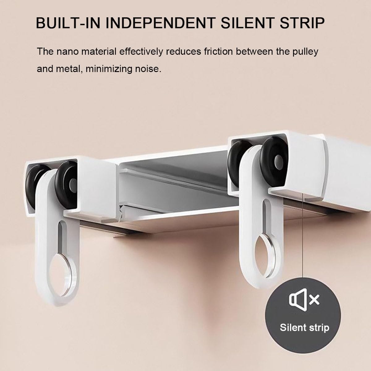 Rail Double Plafond Pour Baie Vitrée, Système De Rail Coulissant Silencieux, 1-6 m Tringle À Rideaux Aluminium Et Extra Plate, Installation Facile, Pour Séparation De Pièce(Blanc,2.6m)
