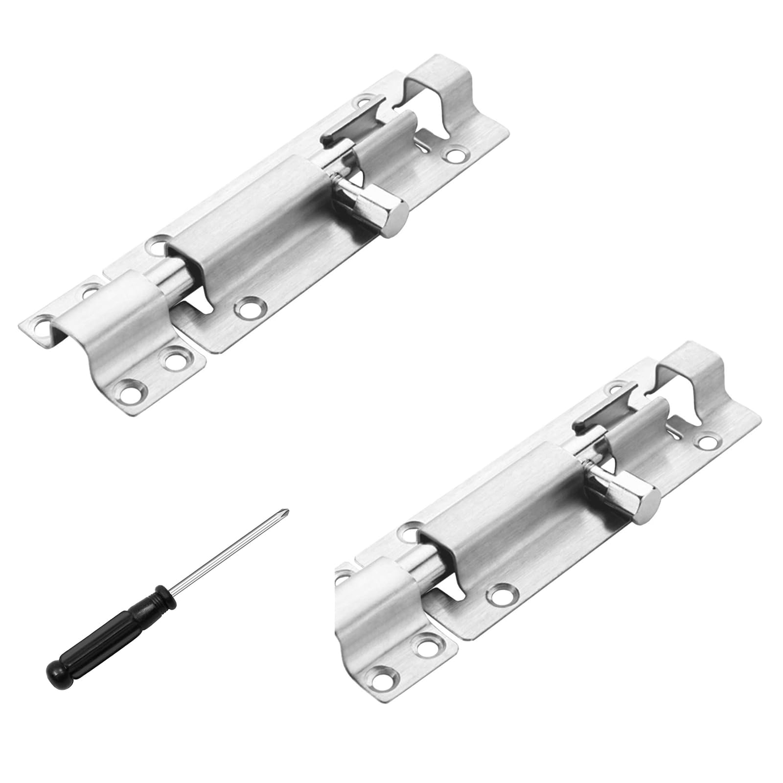 2 Pcs Door Lock Bolts, 3" Stainless Steel Slide Barrel Door Bolt