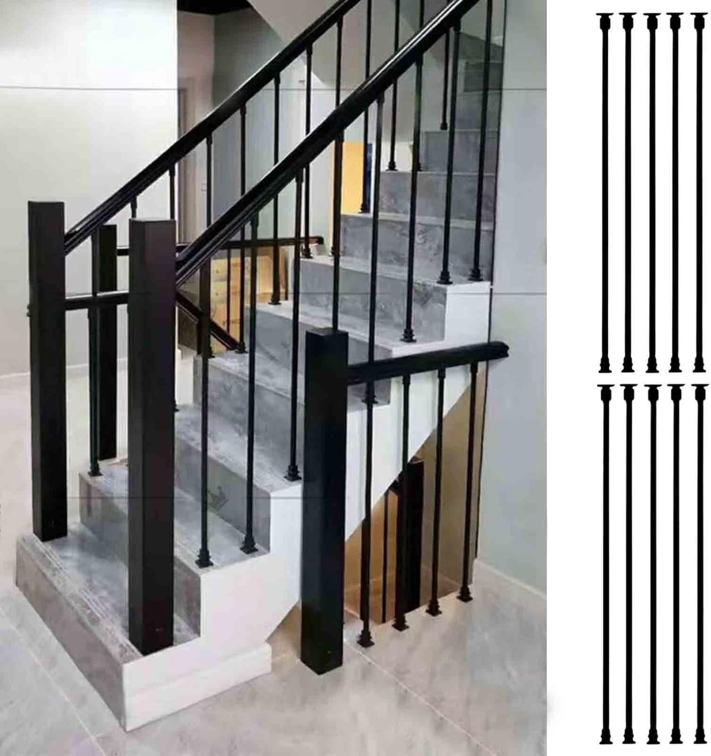 LILANAI Indoor Stairs Balusters Spindle, Modern Railing