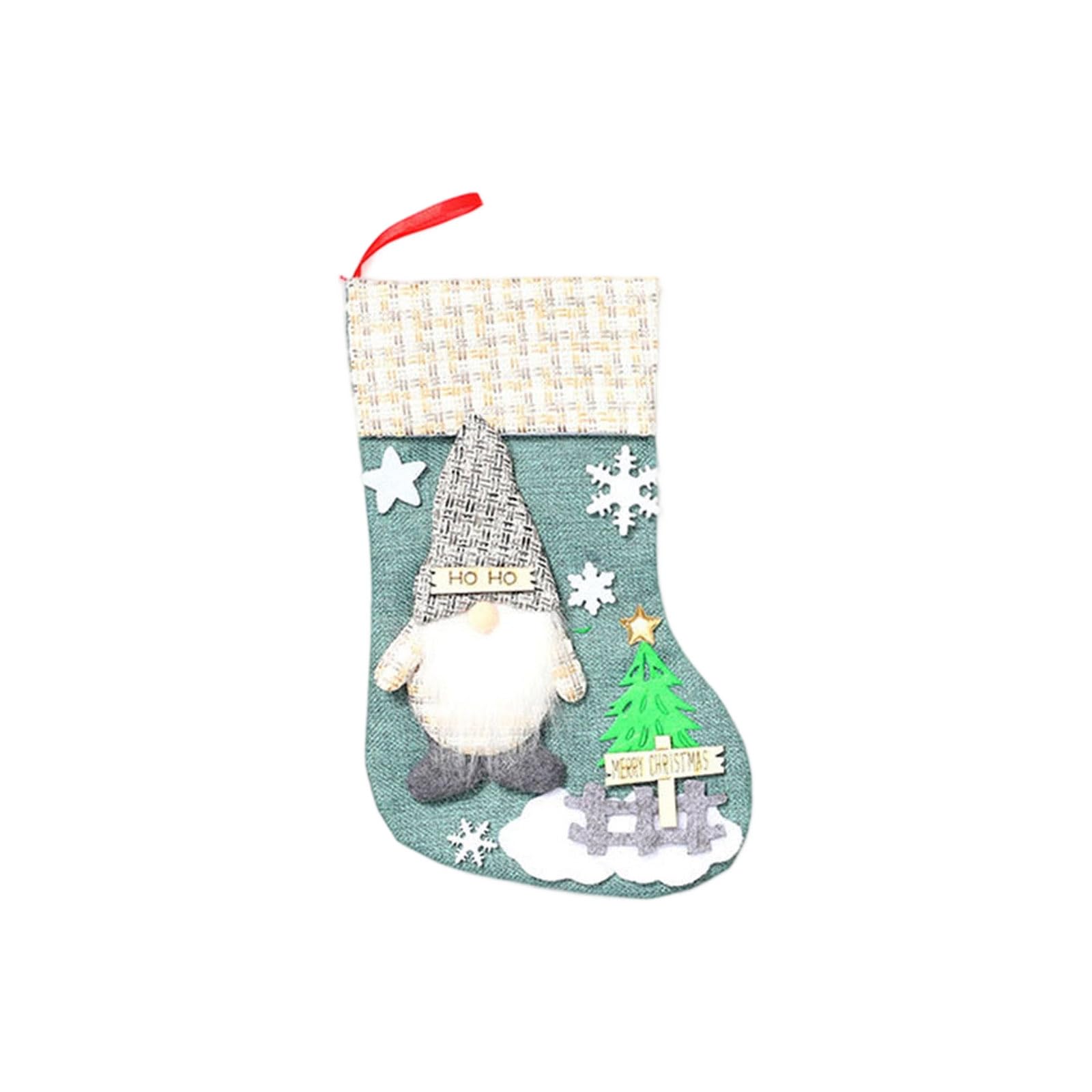 Hsioluted Lovely Christmas Stockings Ornament Candy Gift Bag Christmas Hanging Socks for Tree Fireplaces Holiday Decoration Lovely Hanging Socks