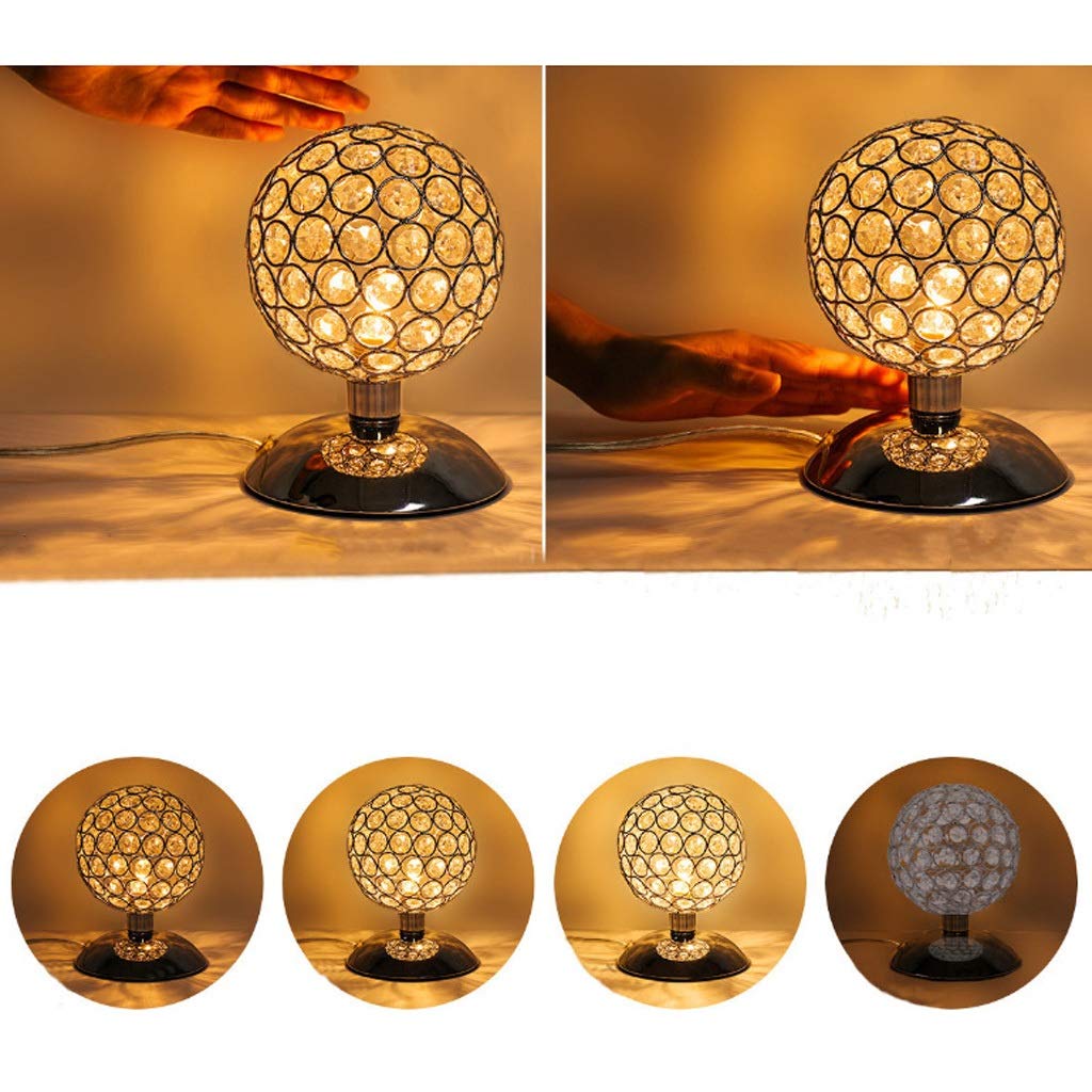 Lampy stołowe do sypialni Kryształowa srebrna lampka nocna kula ściemnialna nowoczesna lampka nocna czujnik dotykowy czujnik dotykowy średnica 12cm do salonu sypialnia