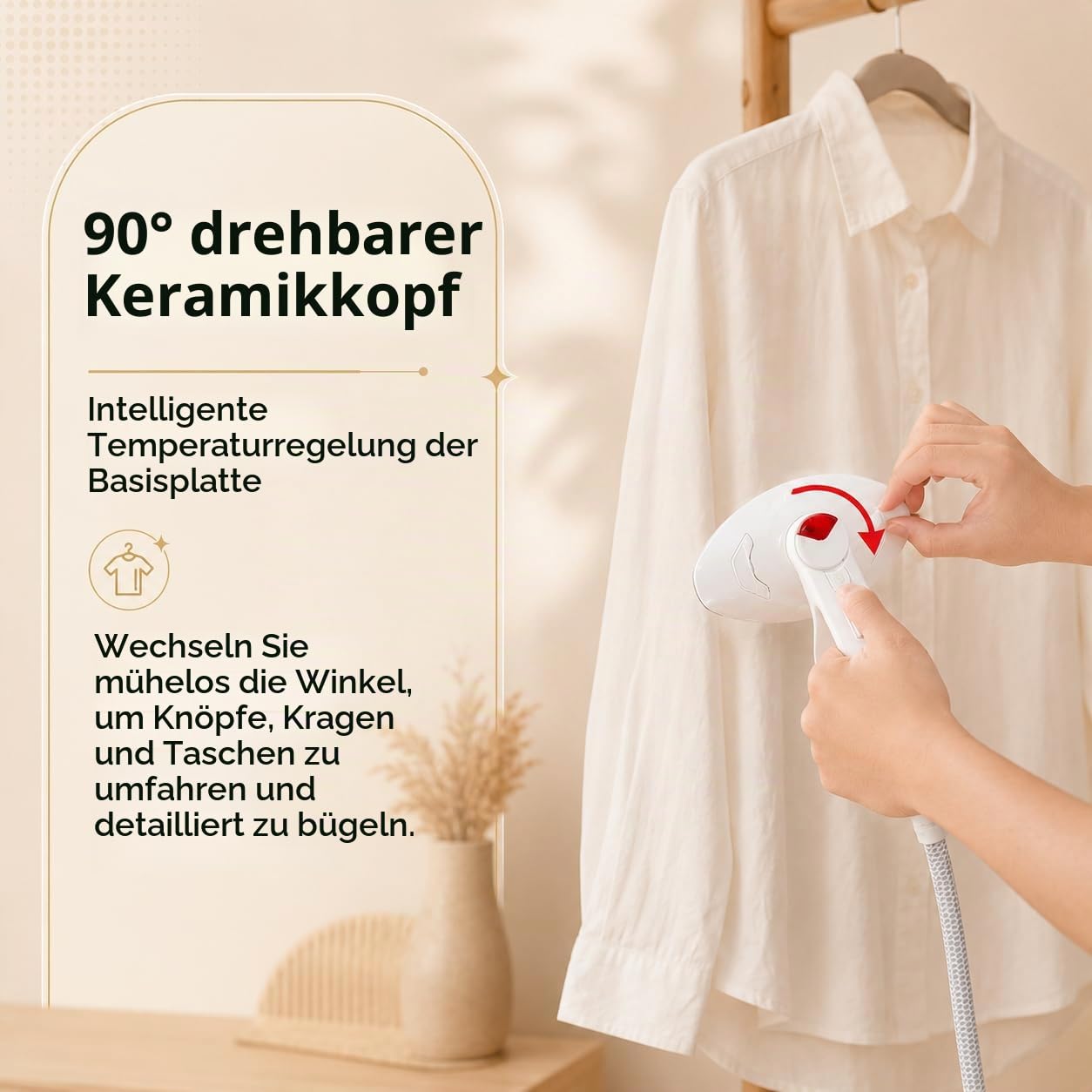 Dampfglätter Station: 1400 W Vertikaler Steamer und Dampfglätter Mit Ständer 6 Bar 95 g Min 1 6 L Wassertank Faltbares Bügelbrett für Kleidung Hemden Familienwäsche Alltag Zuhause