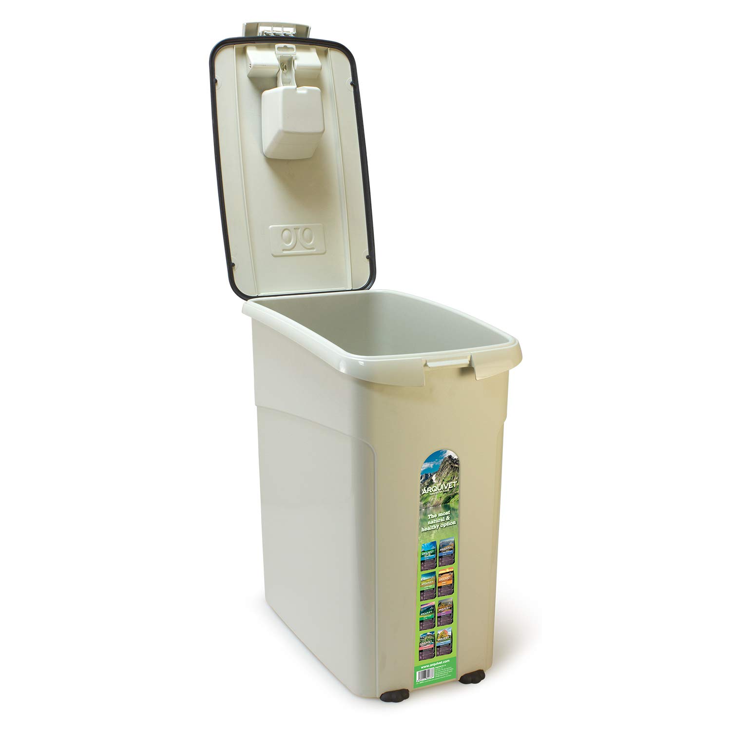 Arquivet Contenedor para pienso de perros o gatos con ruedas - Recipiente hermético de gran capacidad - 20 kg/54 litros - Medidas: 29 x 53 x 54,5 cm - Contenedor de comida para mascotas grande