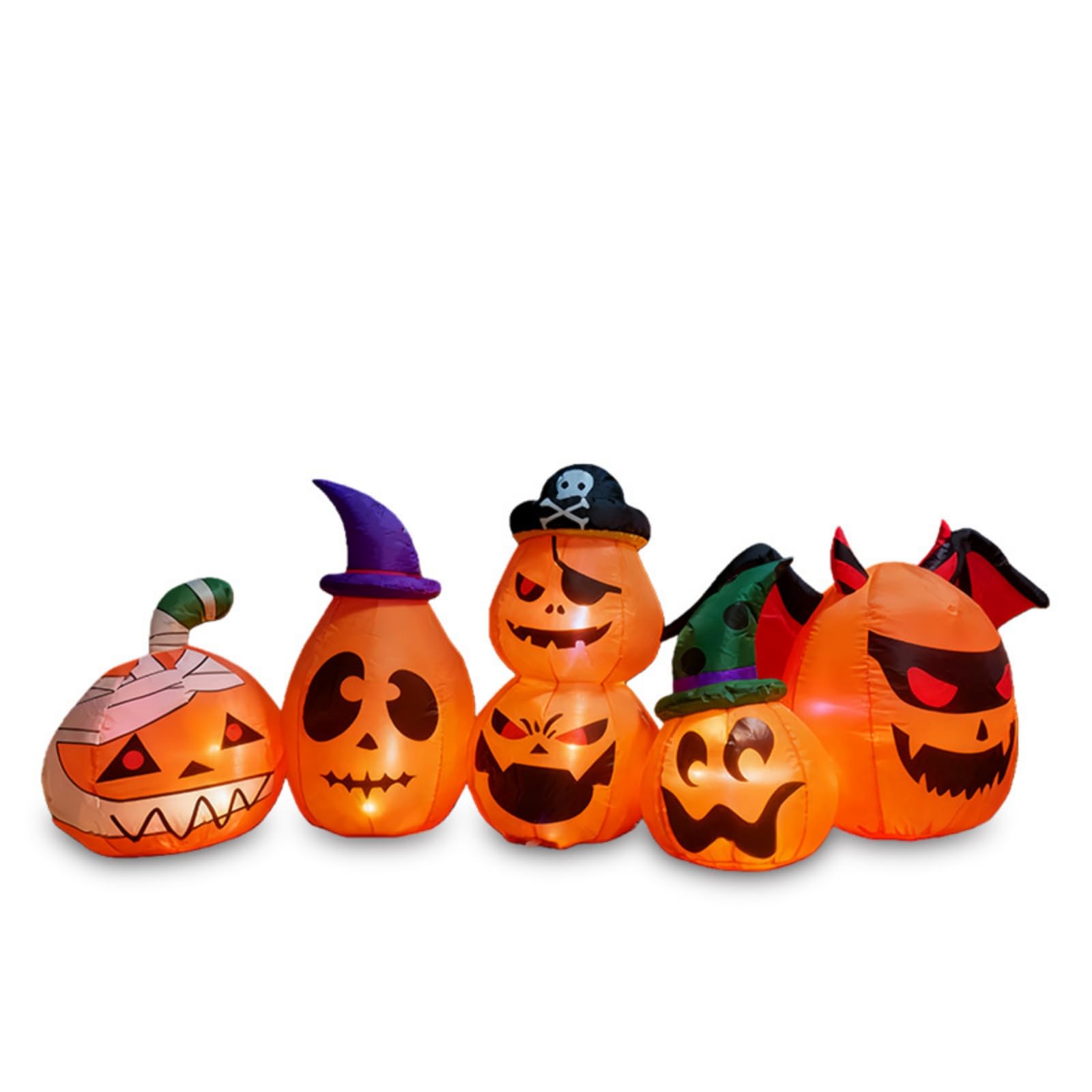 Gralara Decorazione di Halloween Luminoso Zucca Gonfiabile con Personaggi Decorazione da Esterno di Halloween per Giardino