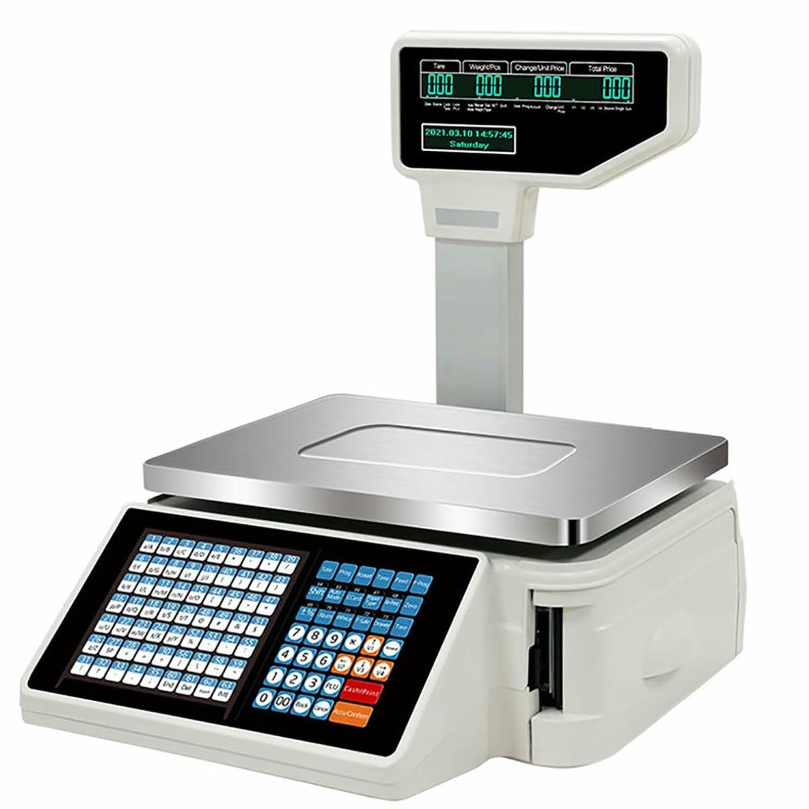 Échelles d'impression De Marque Commerciale, Échelle De Pesage De Code À Barres Numérique avec Étiquette Et Imprimante De Réception, pour La Pesée des Prix De Détail des Magasins