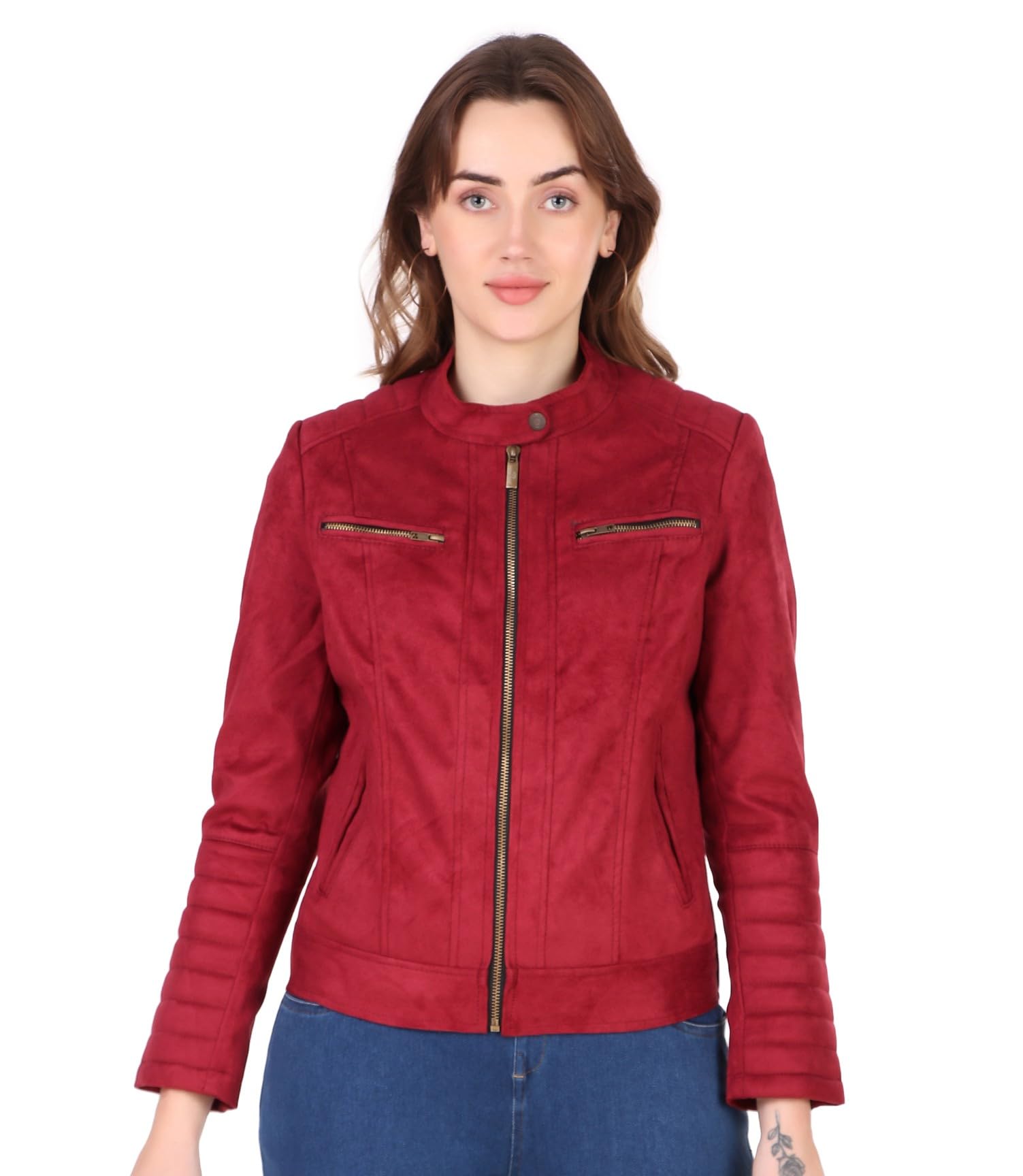 MUTEMEWomen's Suede Faux Leather Jacket