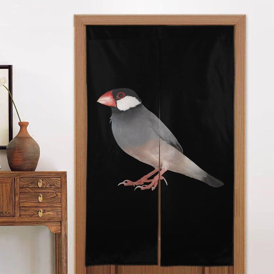 Amazon｜のれん 文鳥 鳥柄 洗える アニメ 暖簾 和風 目隠し 遮光