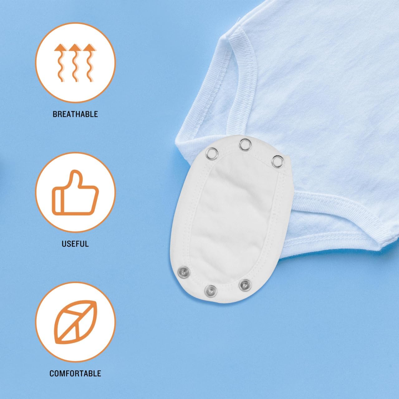 Baby Bodysuit Extenders 5 Pack Snap Button Extenders for Infant Rompers and Jumpsuits Comfortable Cotton Design for Baby Boys and Girls