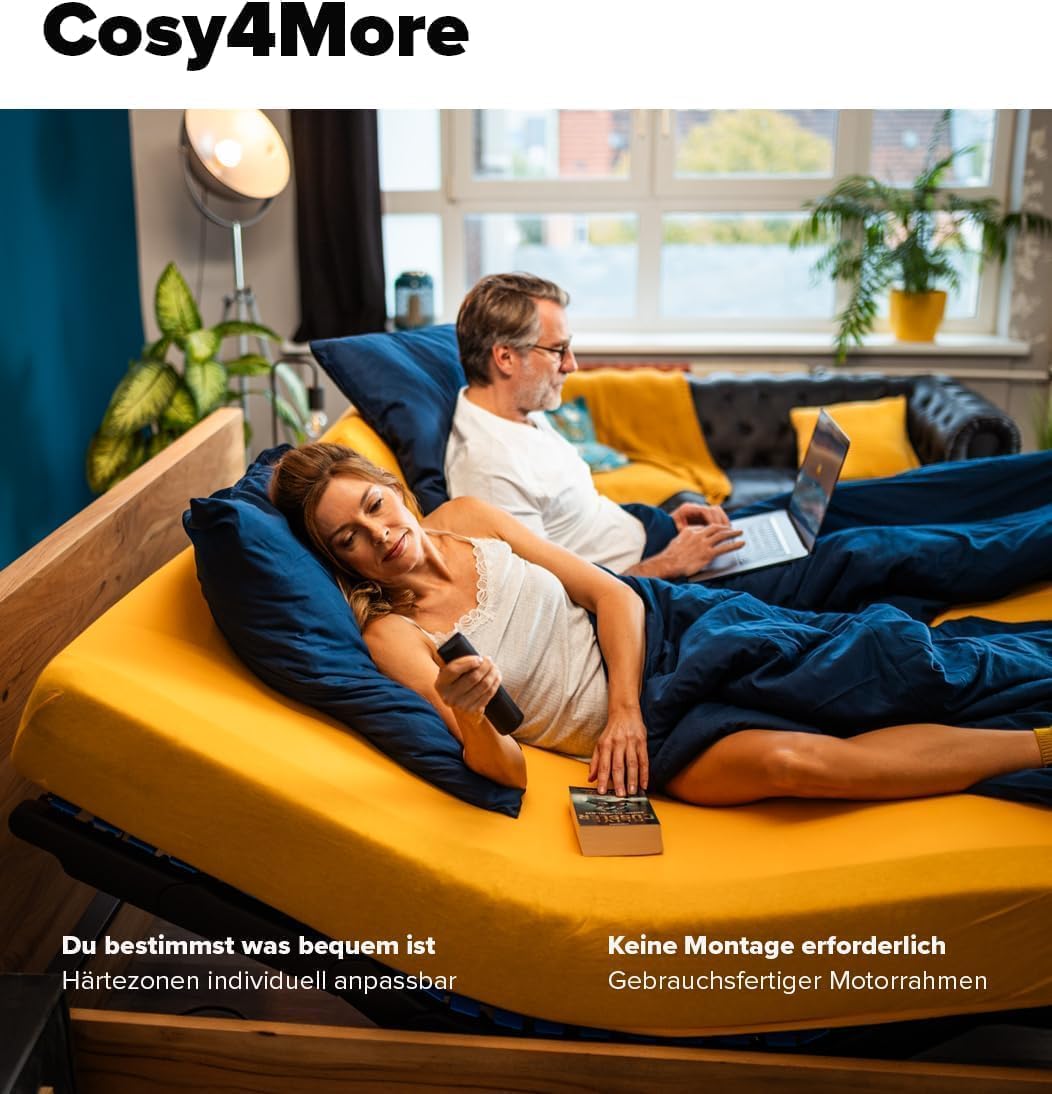 COSY4MORE Lattenrost 100x200cm elektrischer Lattenrost - Nacken, Rücken, Bein- & Fuß-Zone verstellbar - für jedes 100x200 cm Bett & 200x200cm Doppelbett - 7 Zonen, für jede Matratze geeignet