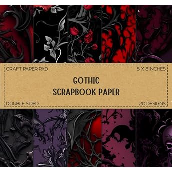 Gothic Scrapbook Paper Variety of Designs Double Sided 8 x 8 Inch Sheets