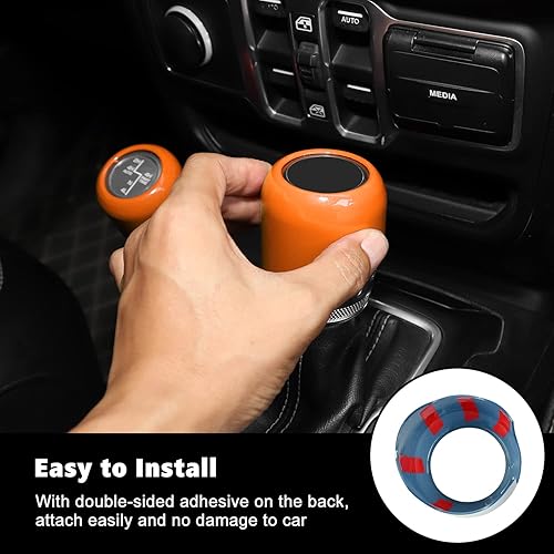 Miniatura 6 de RT-TCZ Cubierta de la perilla de la palanca de cambios, cubierta del freno de mano, modo de conducción, accesorios interiores decorativos para Jeep