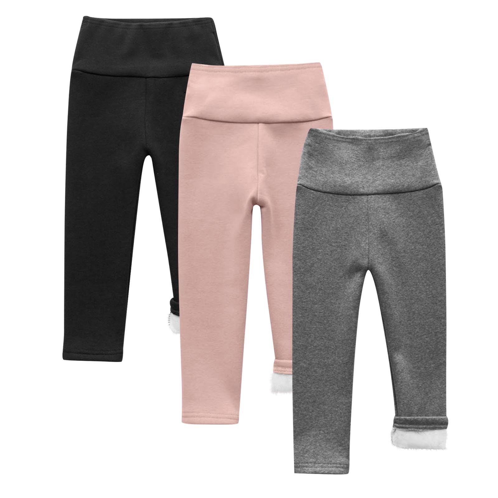 Thermoleggings Mädchen Einfarbige LangerHose Dicke Warm Winterhose Winter Gefütterte Thermohose Baumwolle Thermounterwäsche Kinder Weiche Stretch Leggings Junge High Waist Thermohosen 3er-Pack