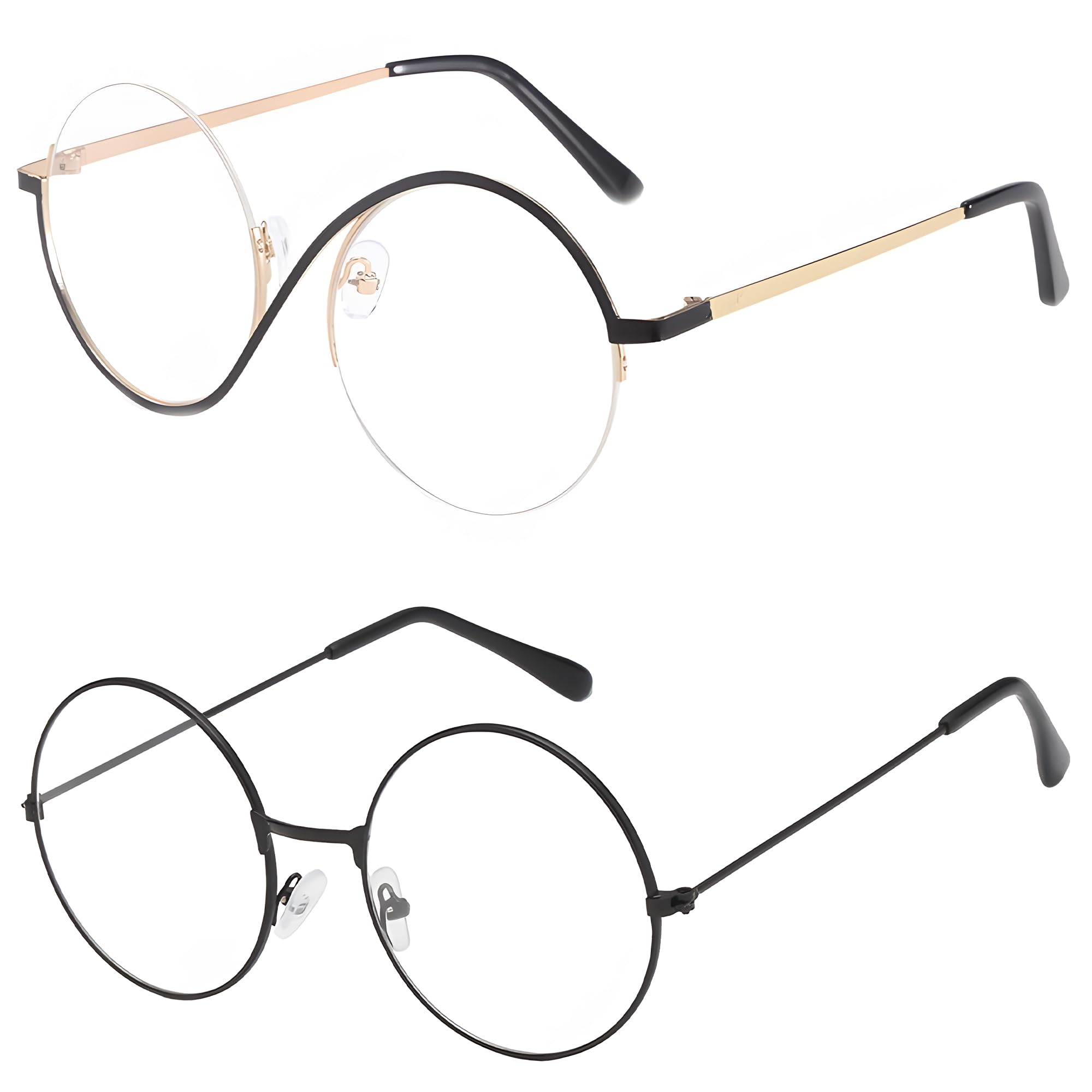 cadelon Witch Glasses, 2PCS Metal Frame Cosplay Eyeglasses for Women Perfect for Party & Cosplay Role Playing