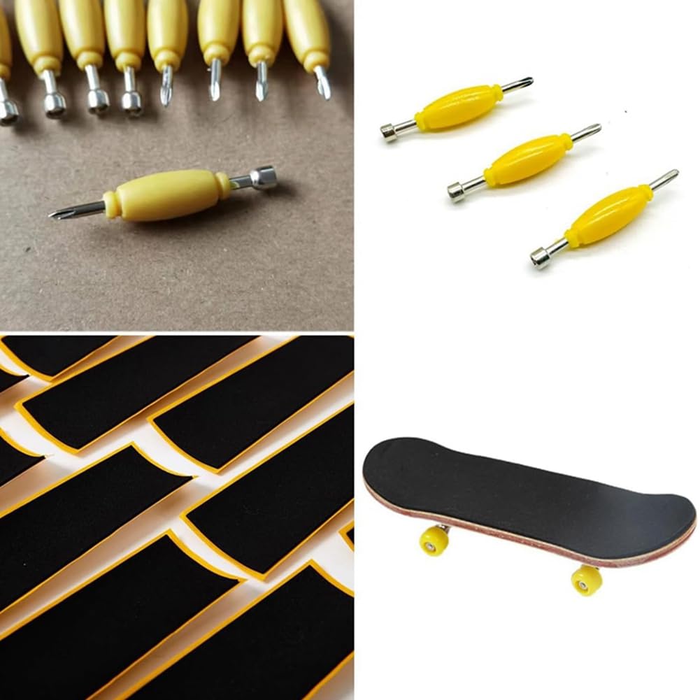 Speesy Paquete de 12 cintas adhesivas de espuma para agarre de diapasón + destornillador de tuerca, piezas de repuesto para patinetas de dedos