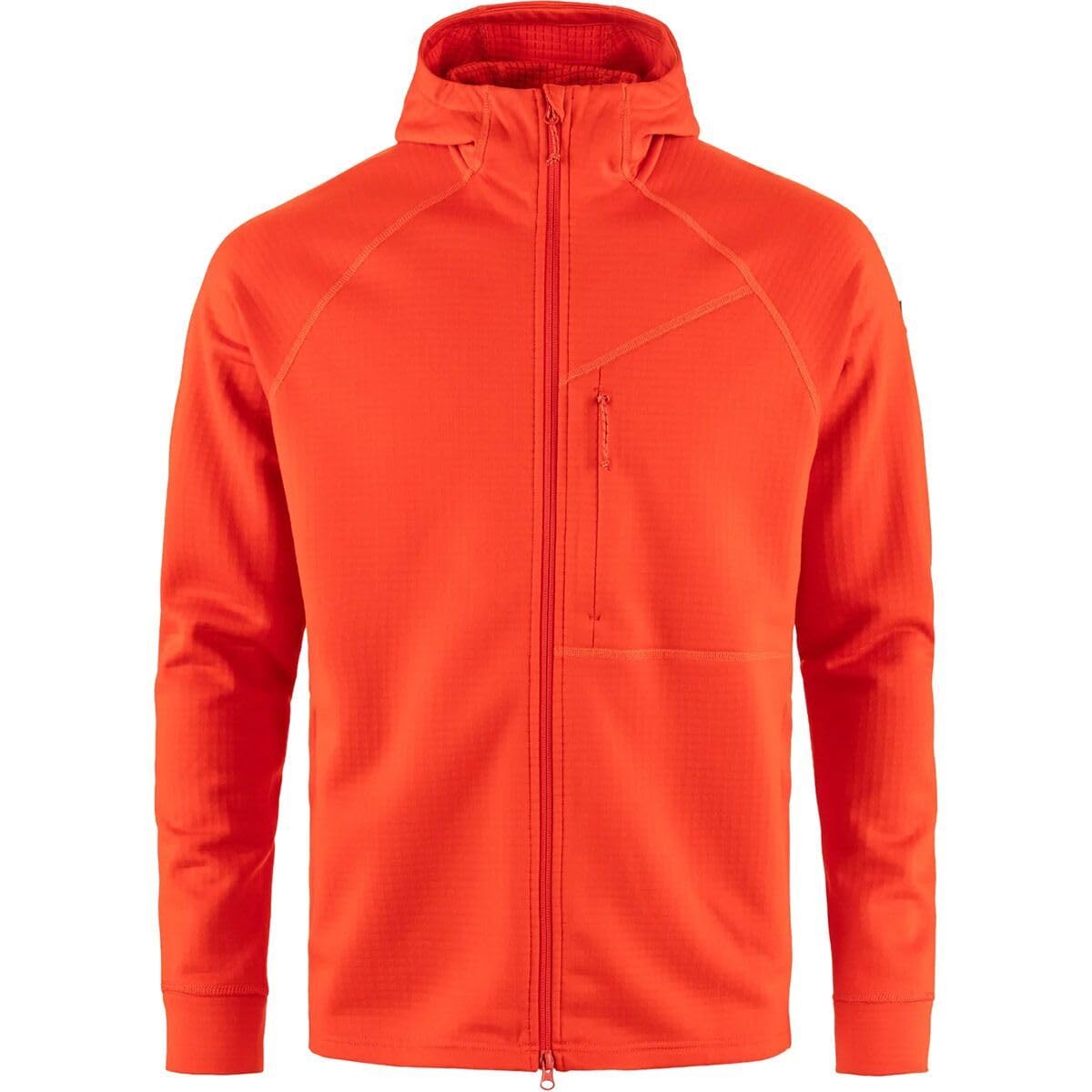 FJALLRAVEN 12600228-214 Abisko Grid Fleece Hoodie M Sweatshirt Hombre Flame Orange Tamaño S