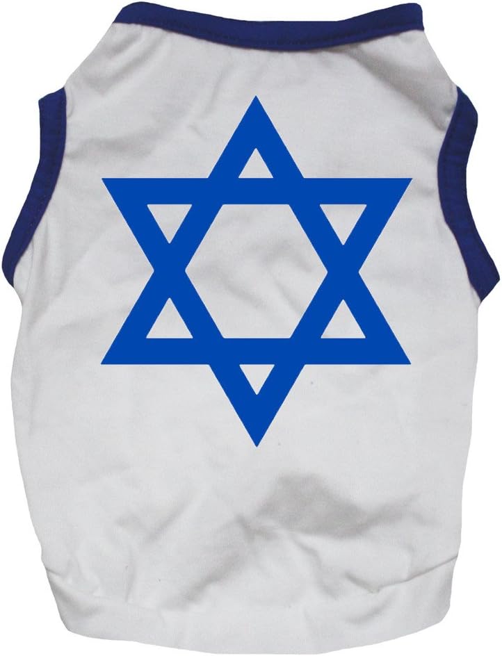 Petitebella Star of David Puppy Dog Shirt (White, Medium)