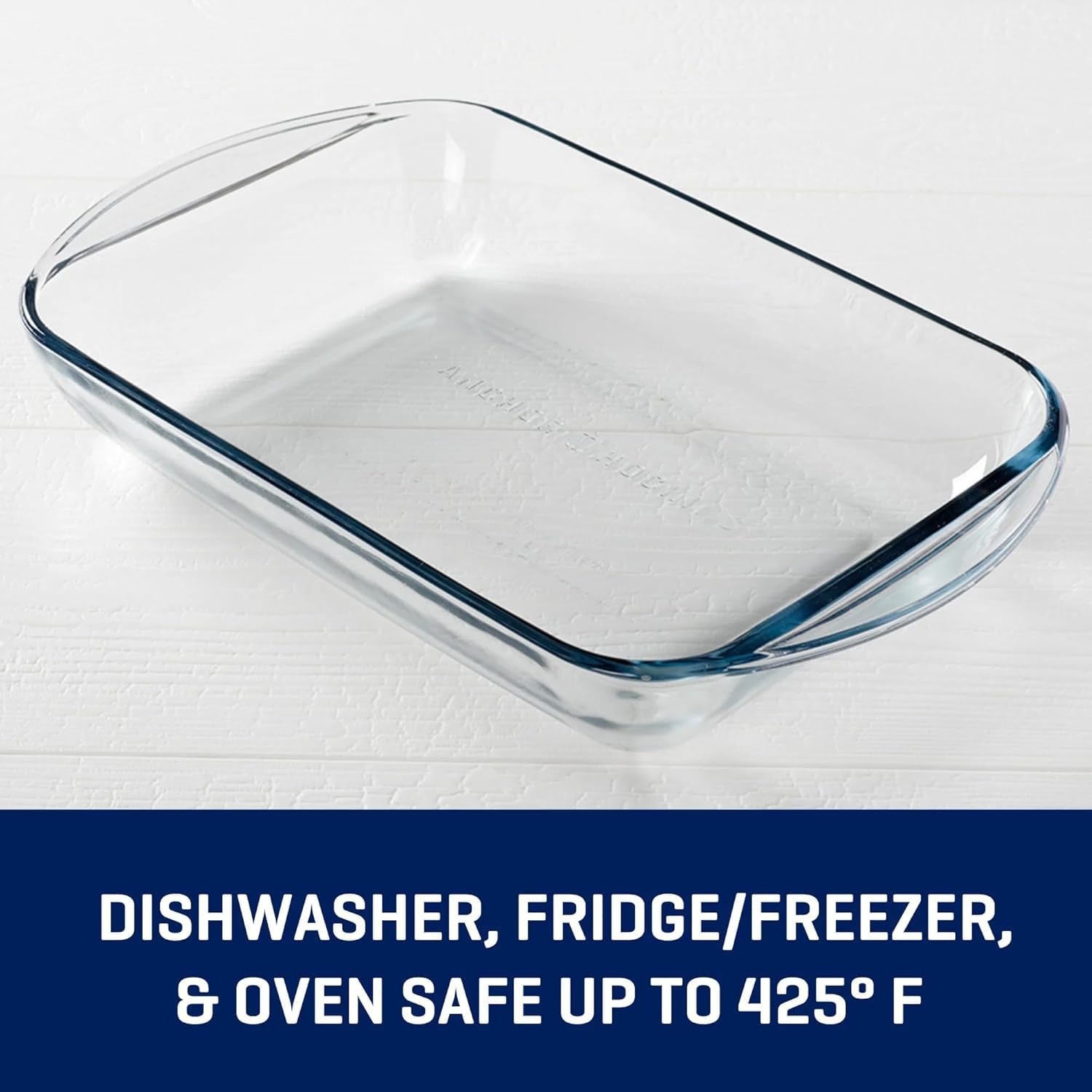 Glas-Backform mit Deckel, 22,9 x 33 cm, ofenfest, längliche Pfanne für Lasagne, Brownies, Braten, antihaftbeschichtet, spülmaschinenfest, mikrowellengeeignet, gefriergeeignet, gehärtetes Glas